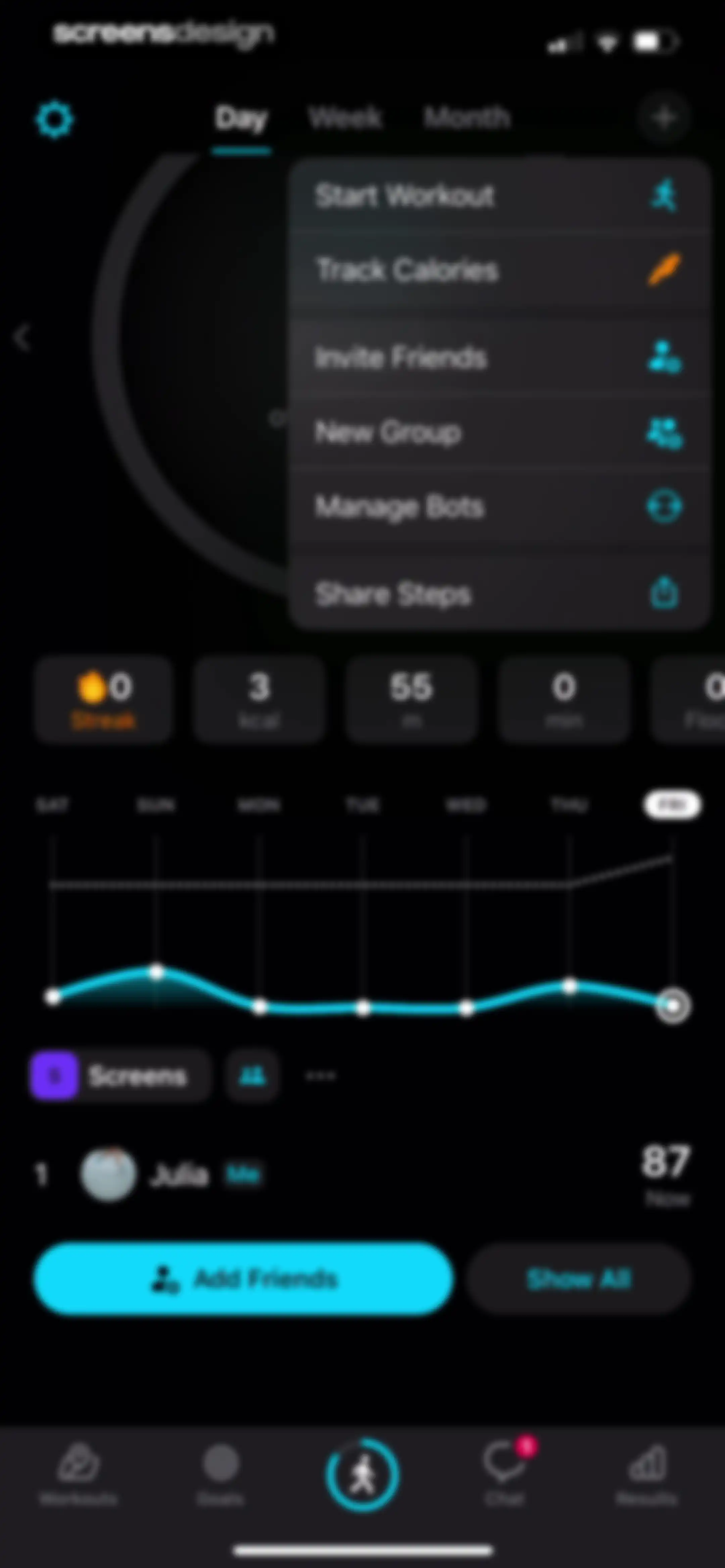 StepsApp Pedometer screen 128