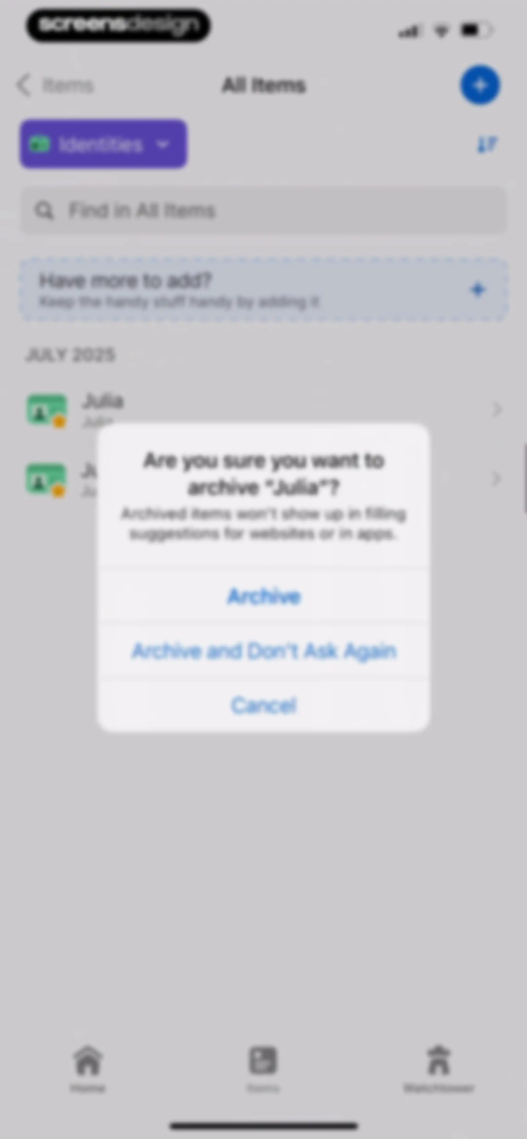 1Password: Password Manager screen 102