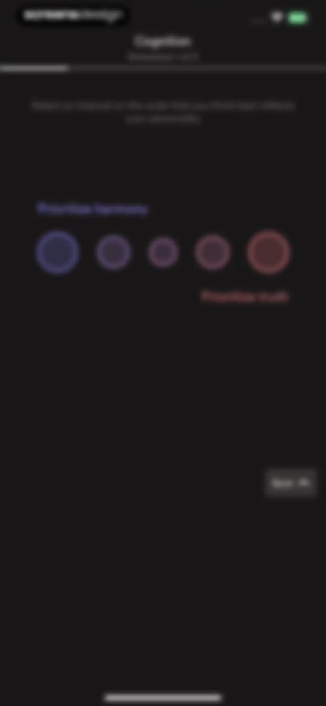 Dimensional: Personality Test screen 20