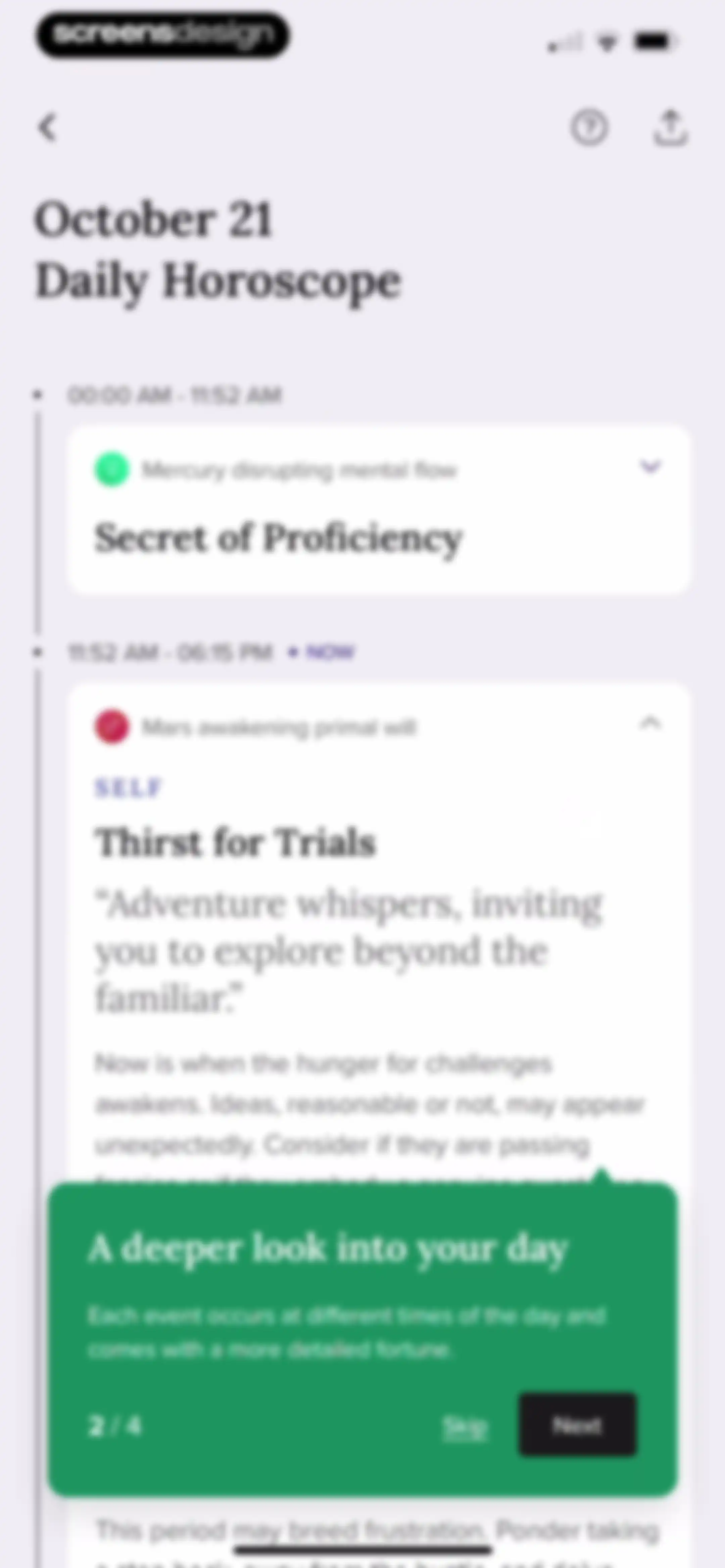 FORCETELLER: Daily Horoscope screen 51