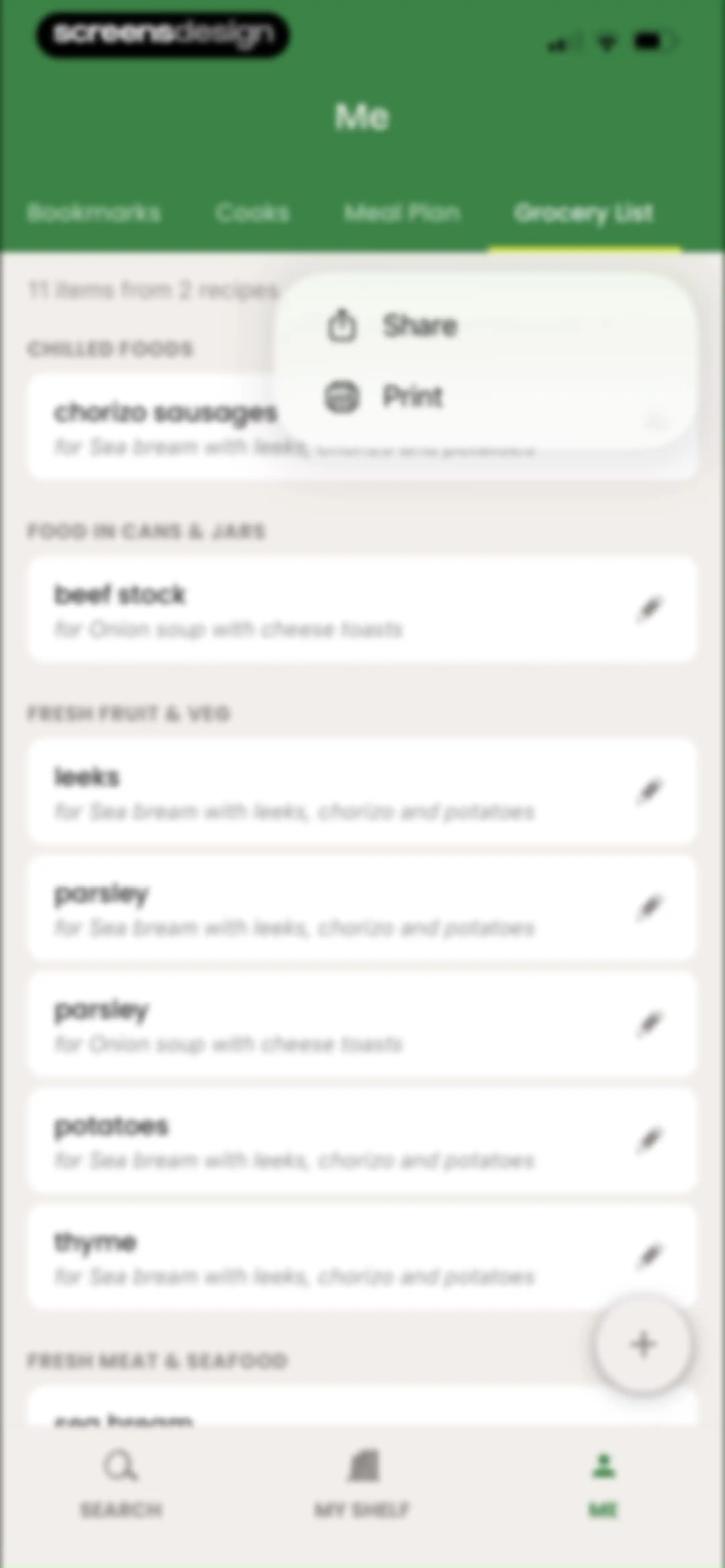 CookShelf: Search Cookbooks screen 110