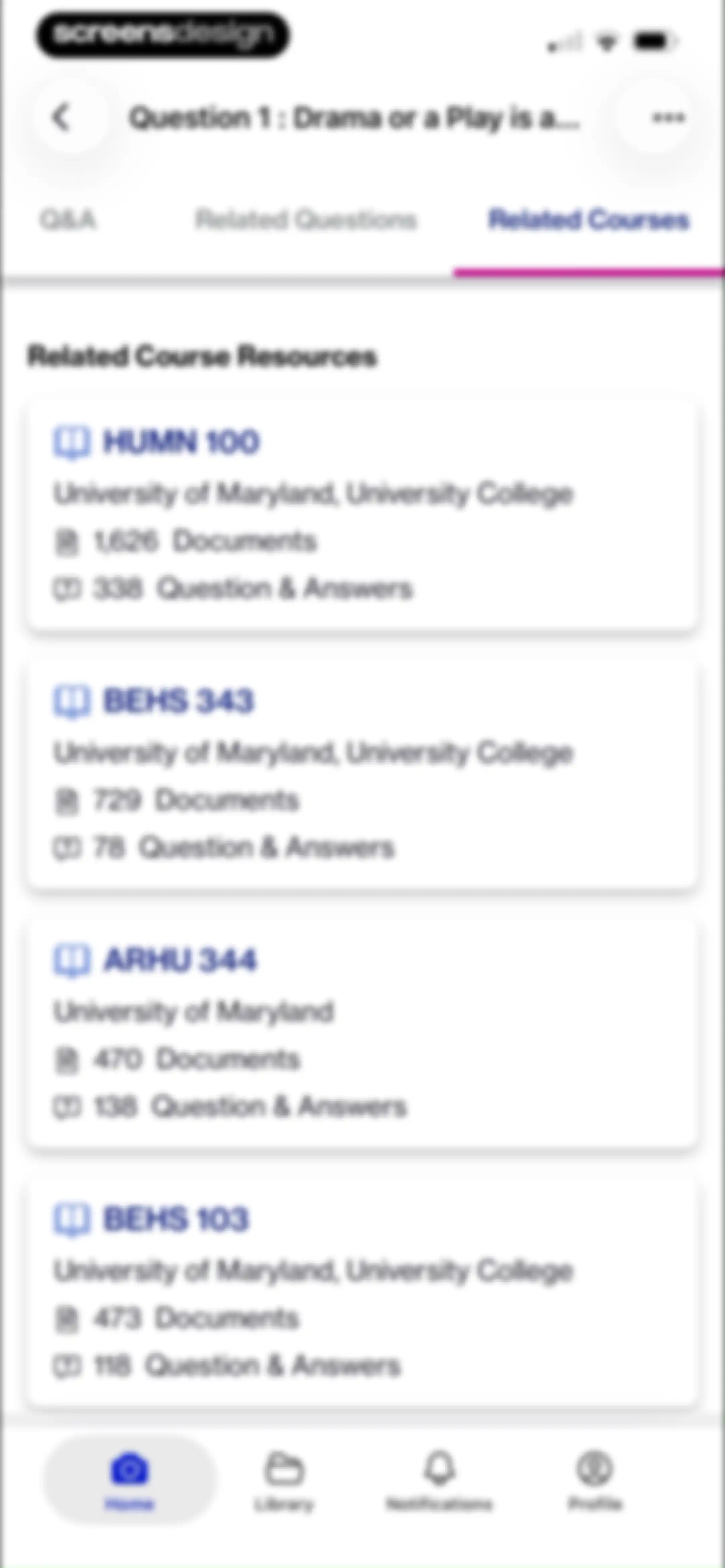 Course Hero: AI Homework Help screen 44