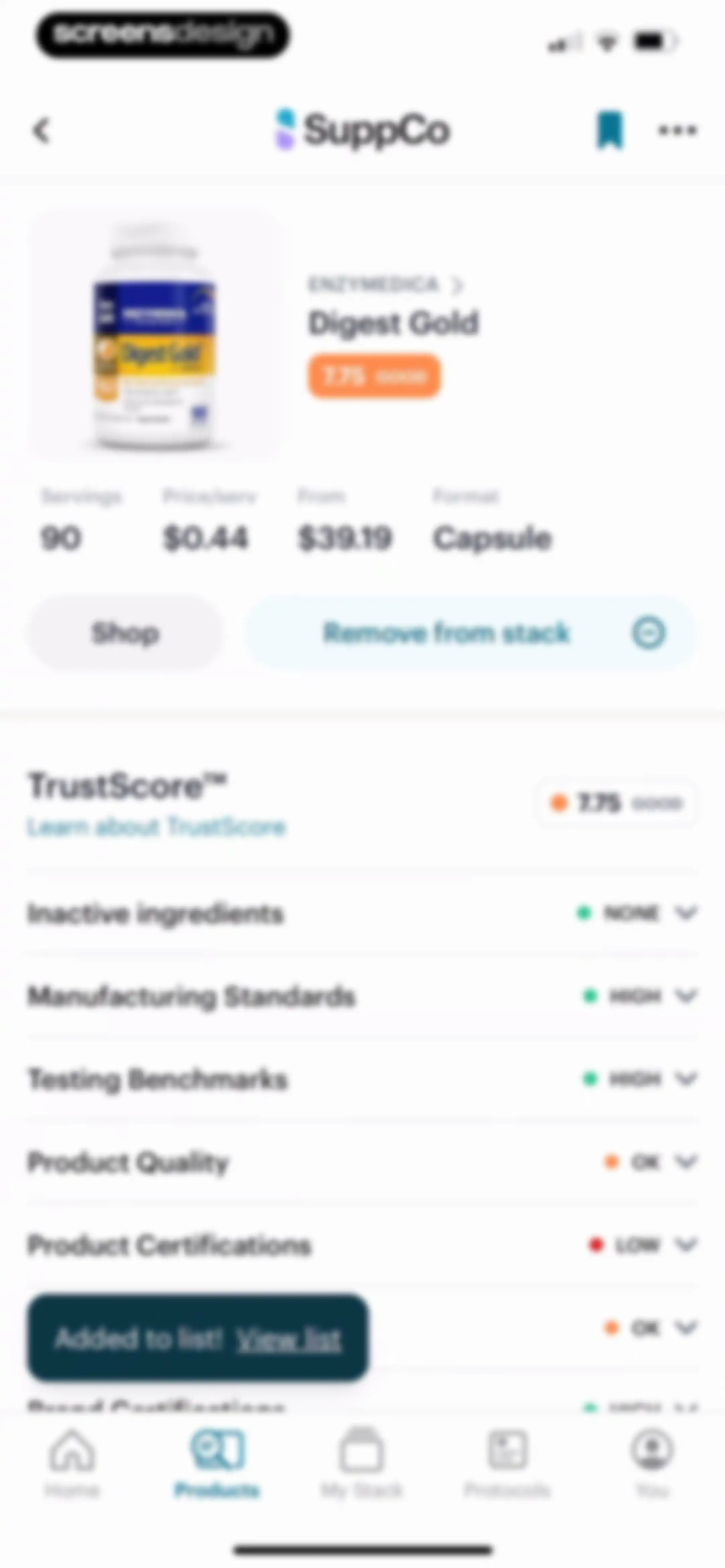 SuppCo: Supplement Scanner screen 75