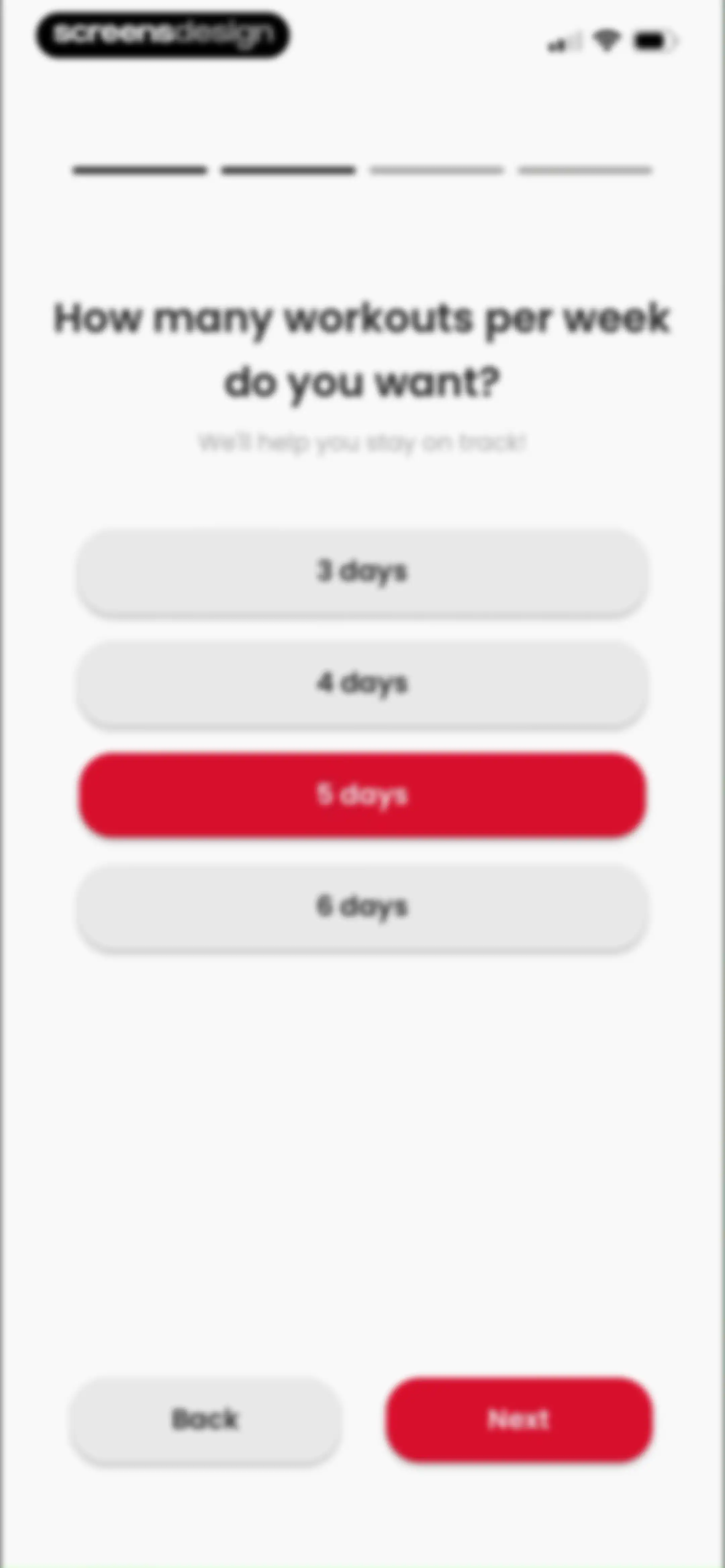 90 Day Challenge screen 104