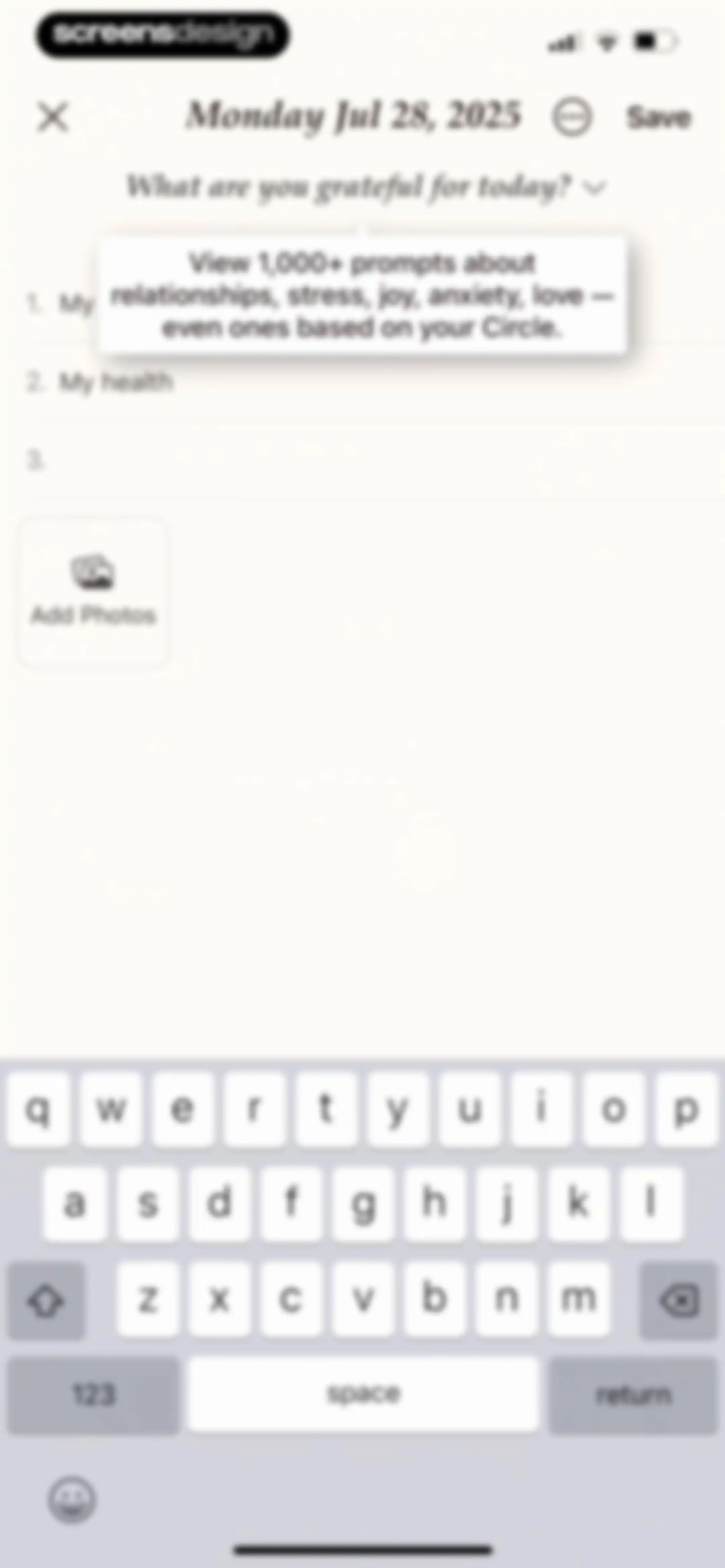 Gratitude Plus – Journal screen 60