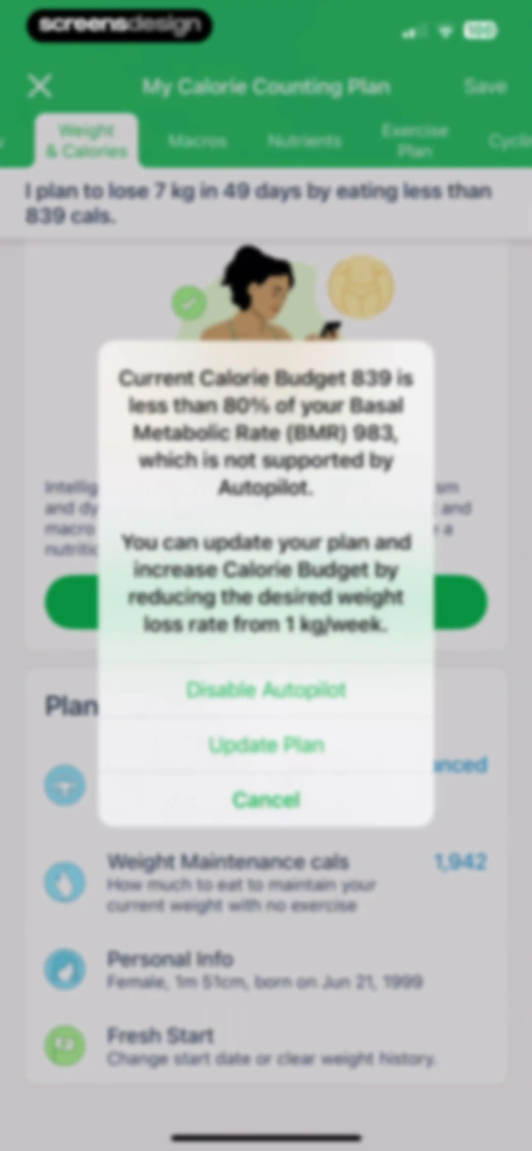 Calorie Counter - MyNetDiary screen 144