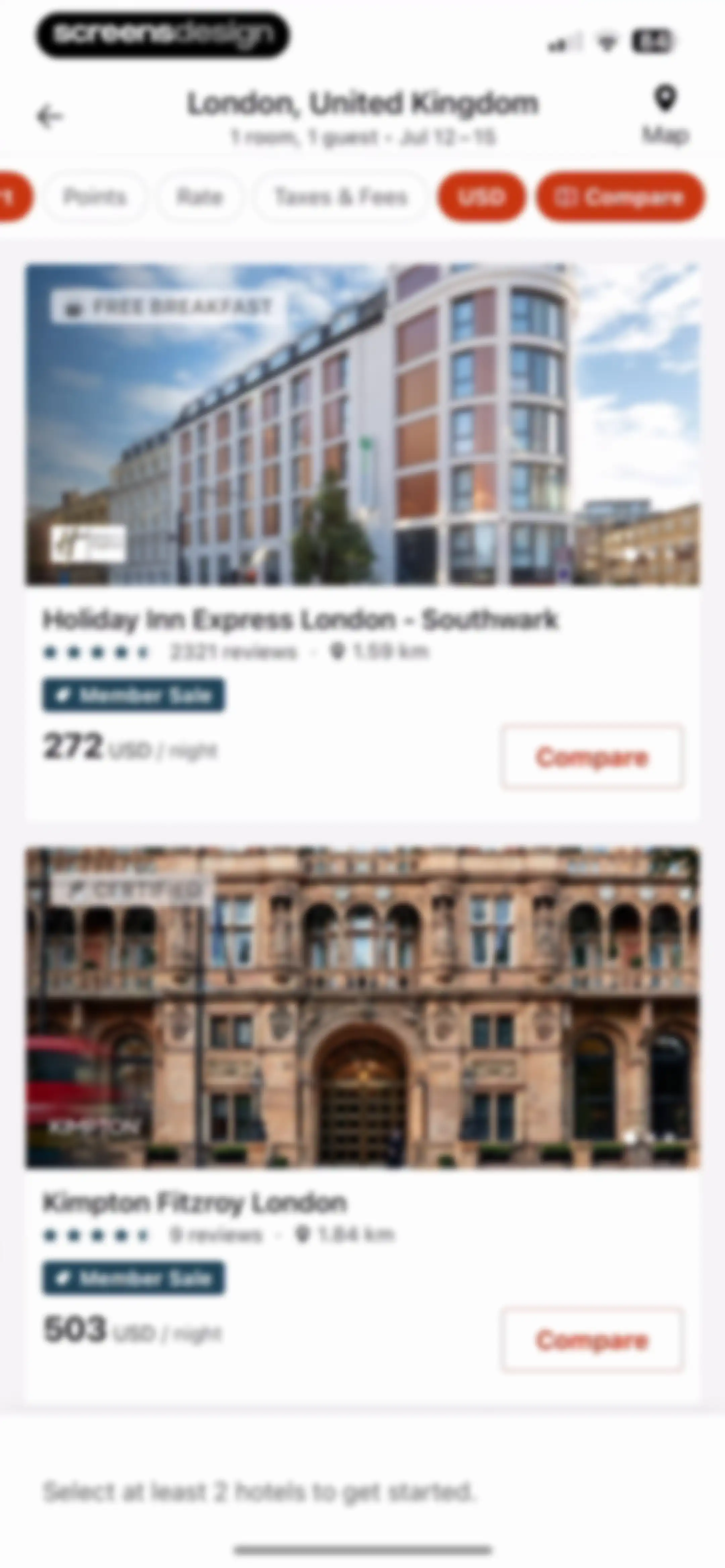 IHG One Rewards: Book Hotels screen 114