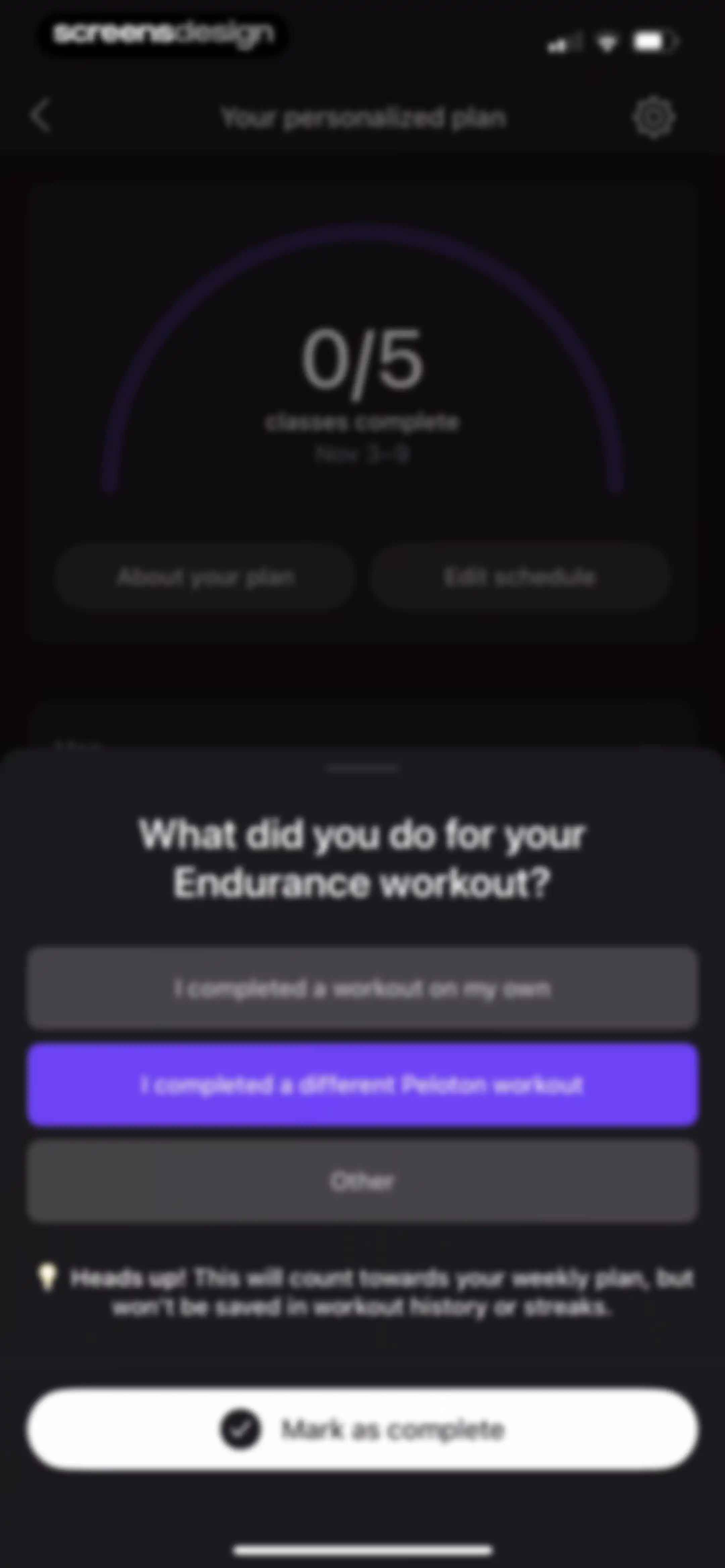 Peloton: Fitness & Workouts screen 105