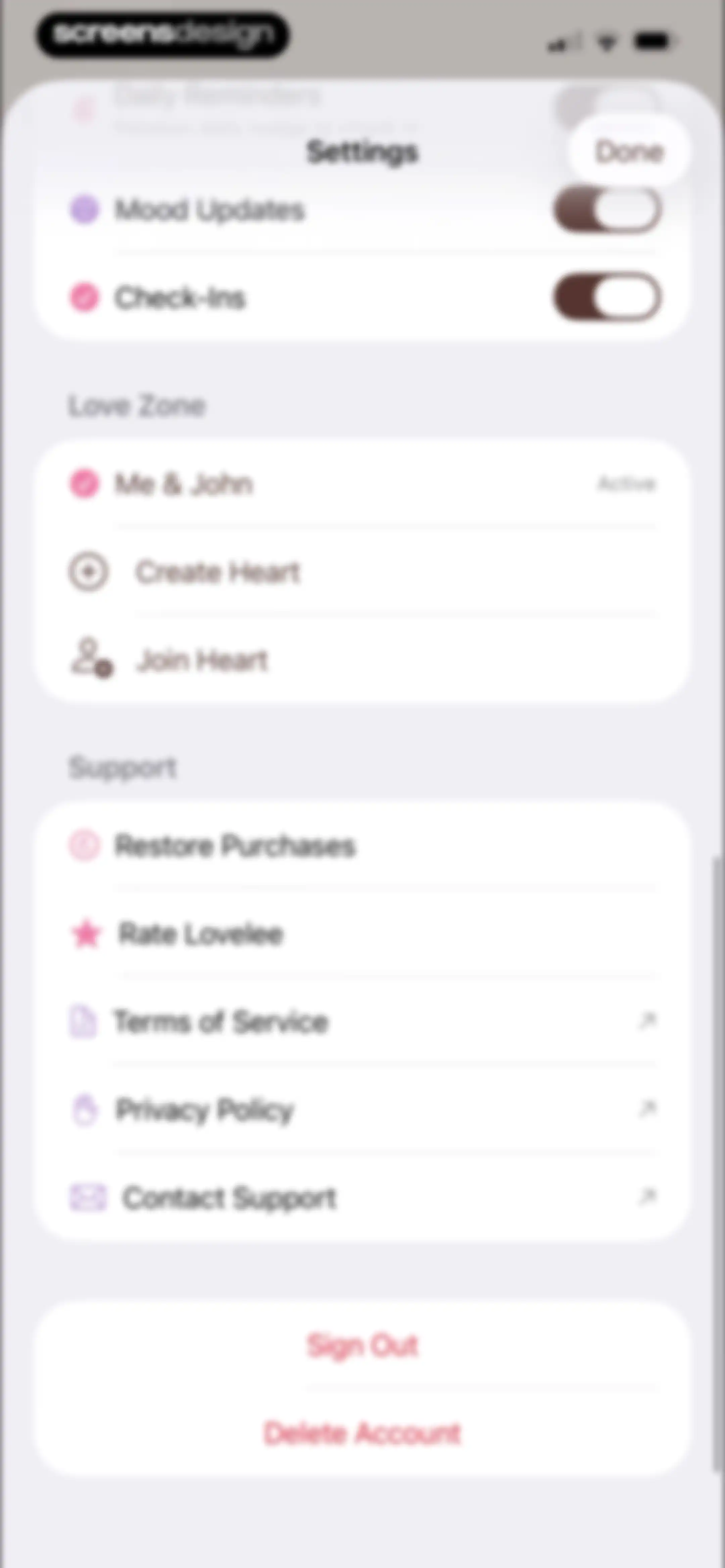 lovelee couples: love note app screen 120