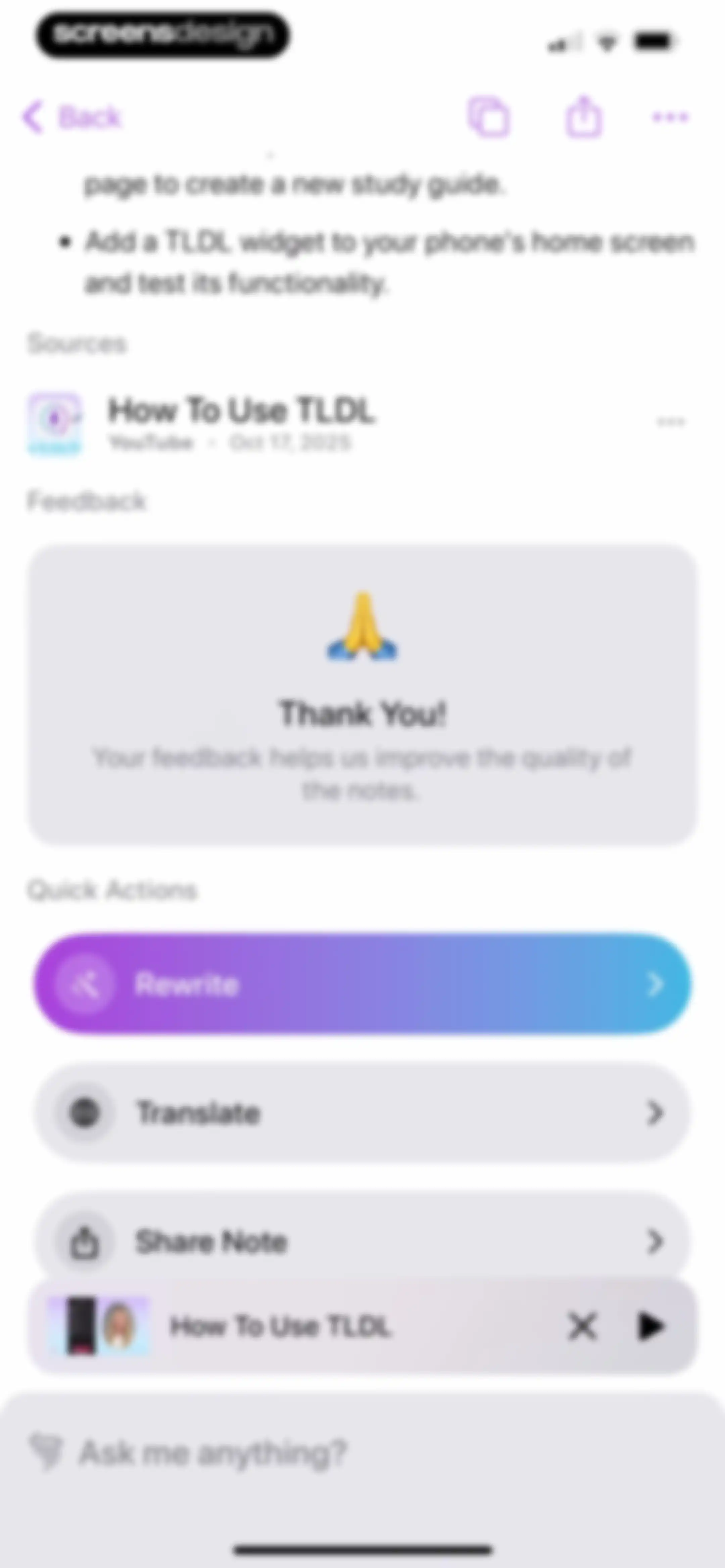 TLDL: AI Lecture Note Taker screen 80