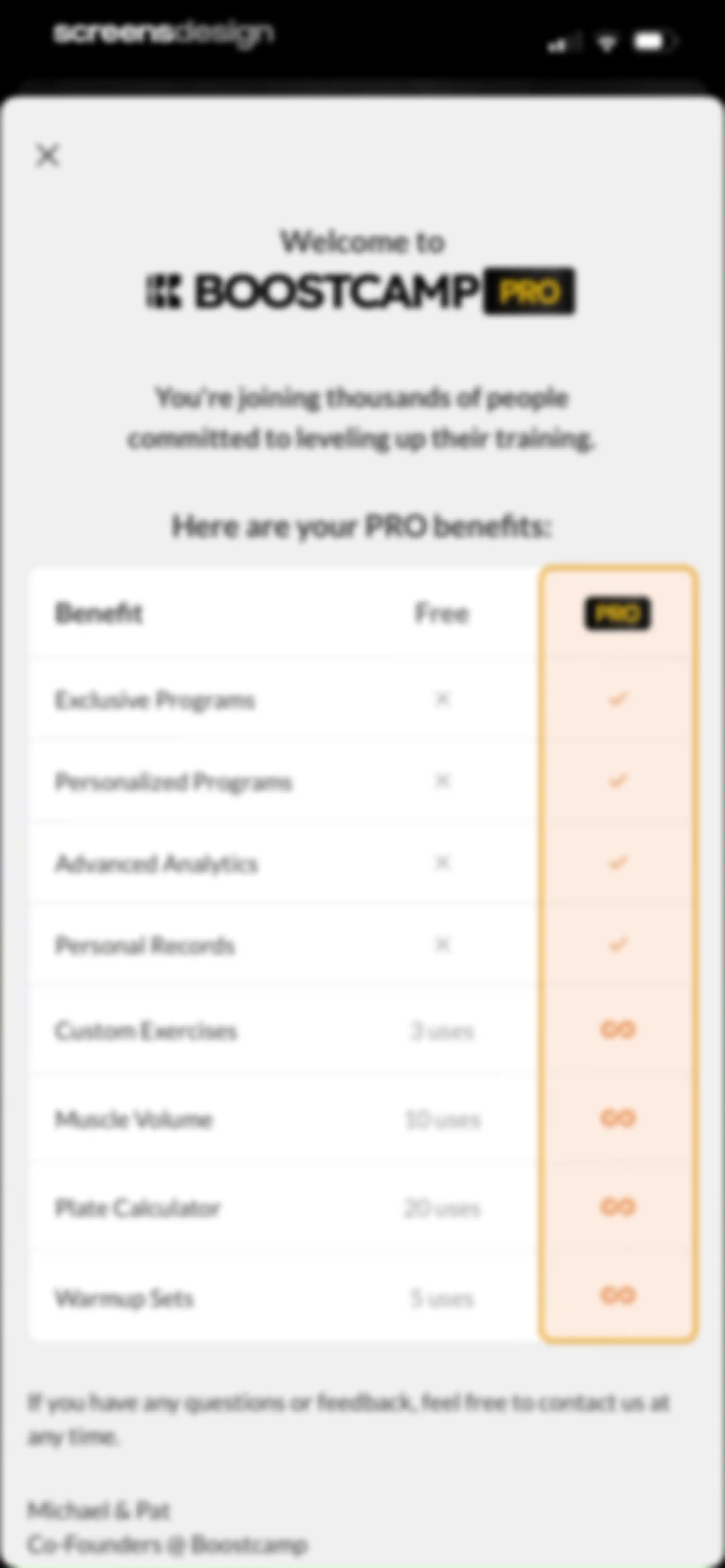Boostcamp: Workout Programs screen 42