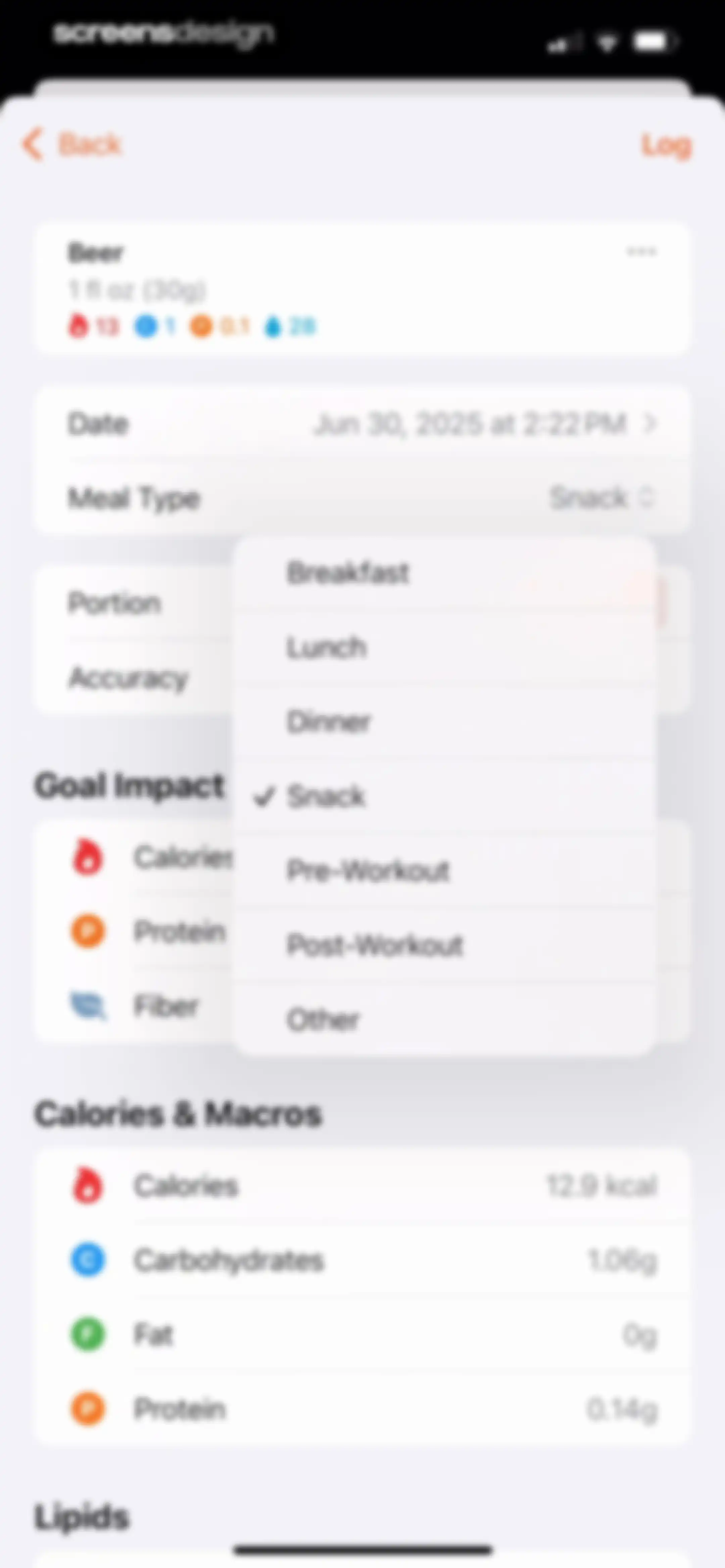 Nutrition Tracker: Foodnoms screen 120