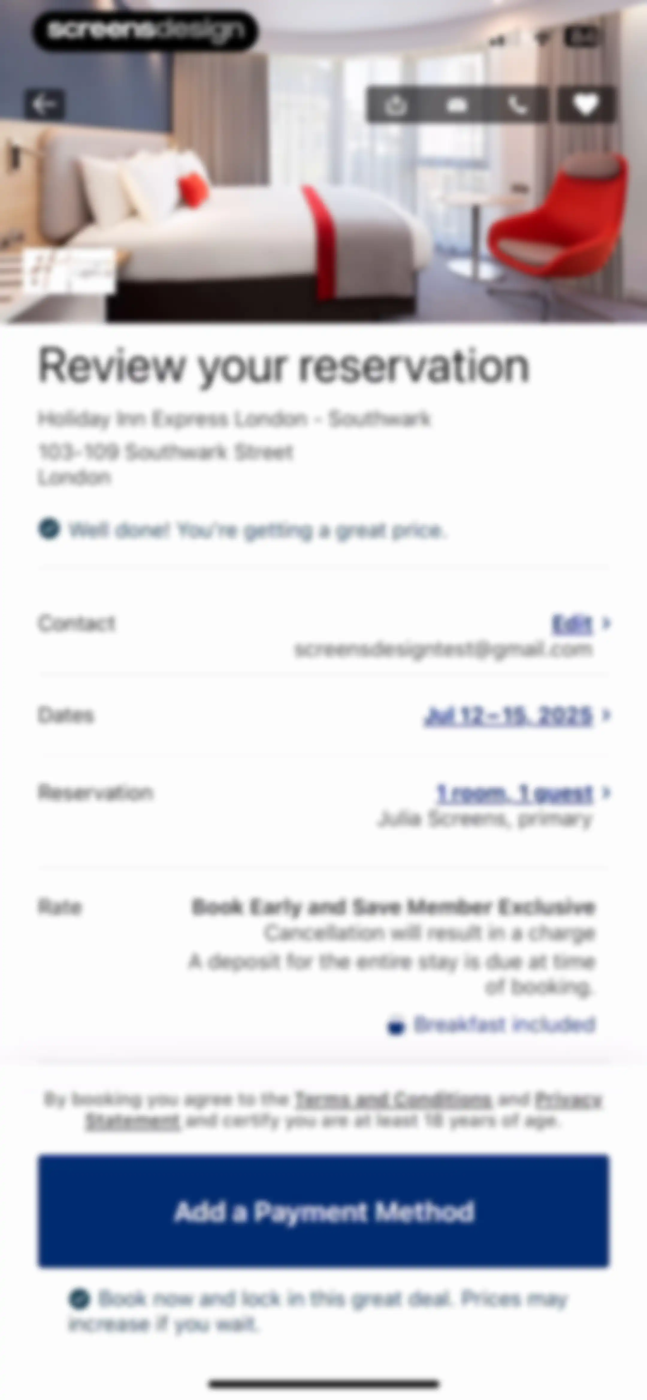IHG One Rewards: Book Hotels screen 134