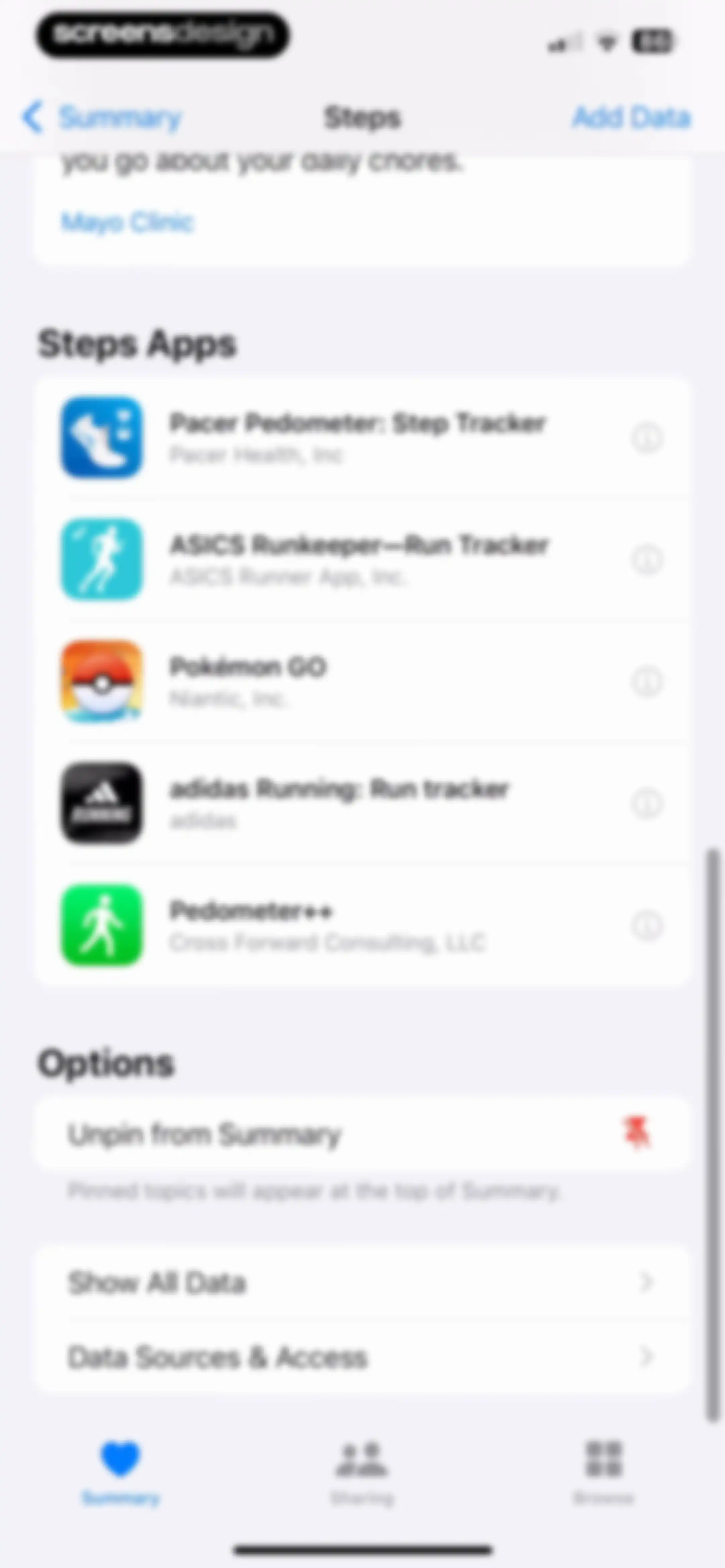Apple Health screen 33