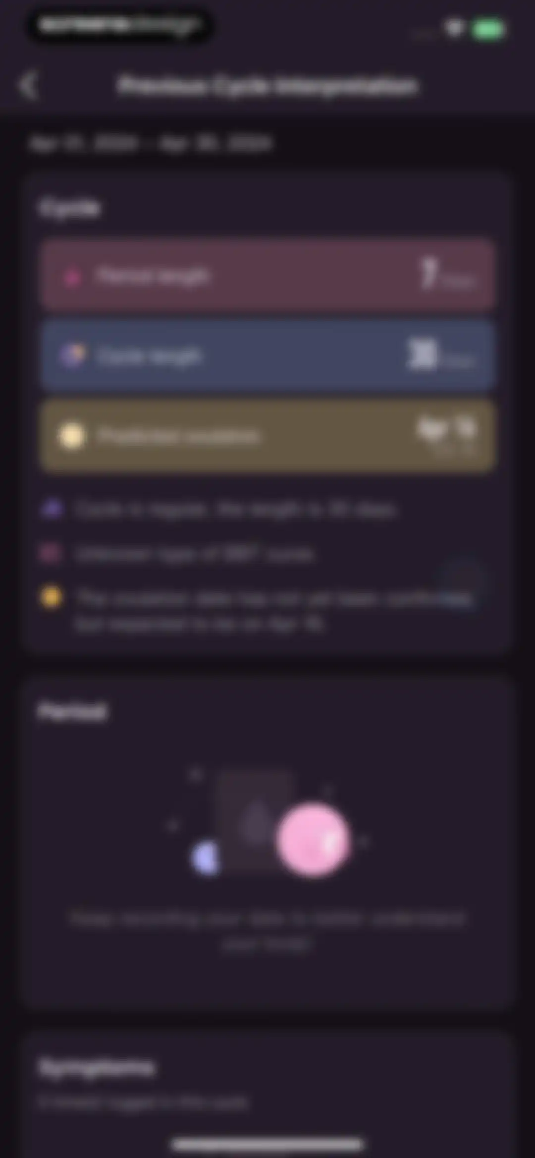 Femometer Fertility Tracker screen 71