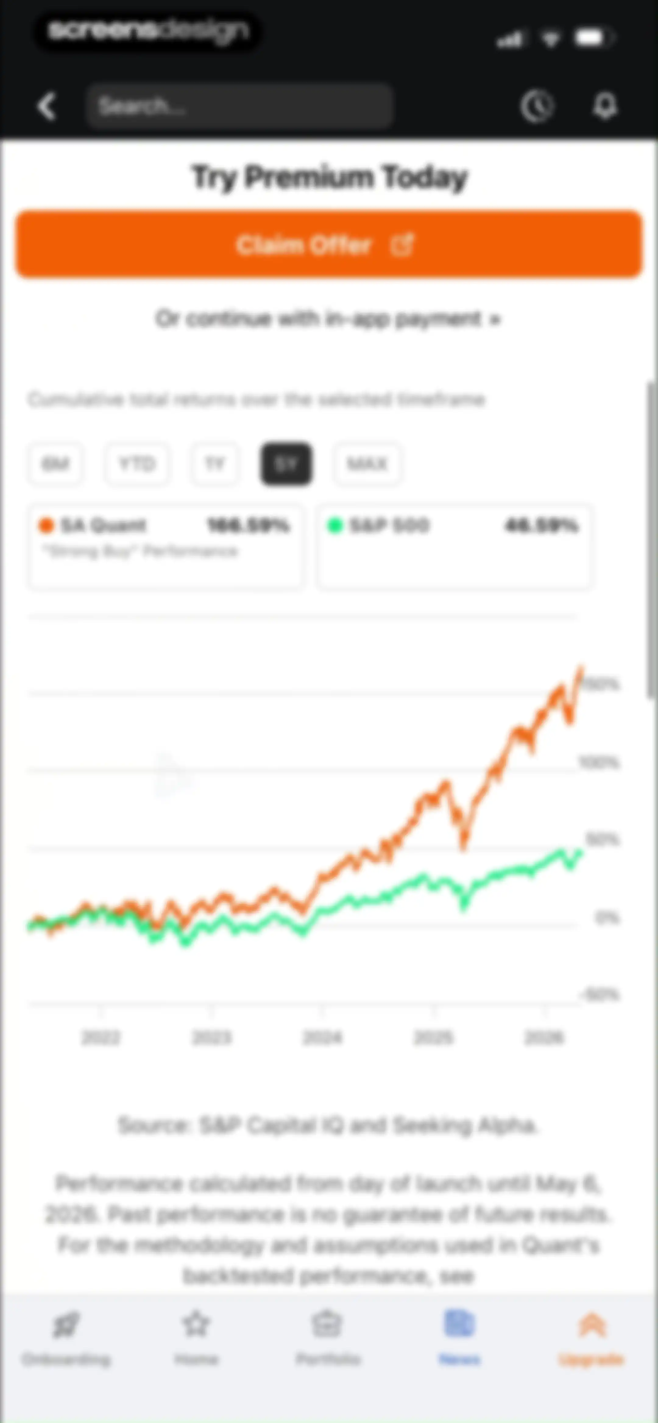 Seeking Alpha: News & Analysis screen 123