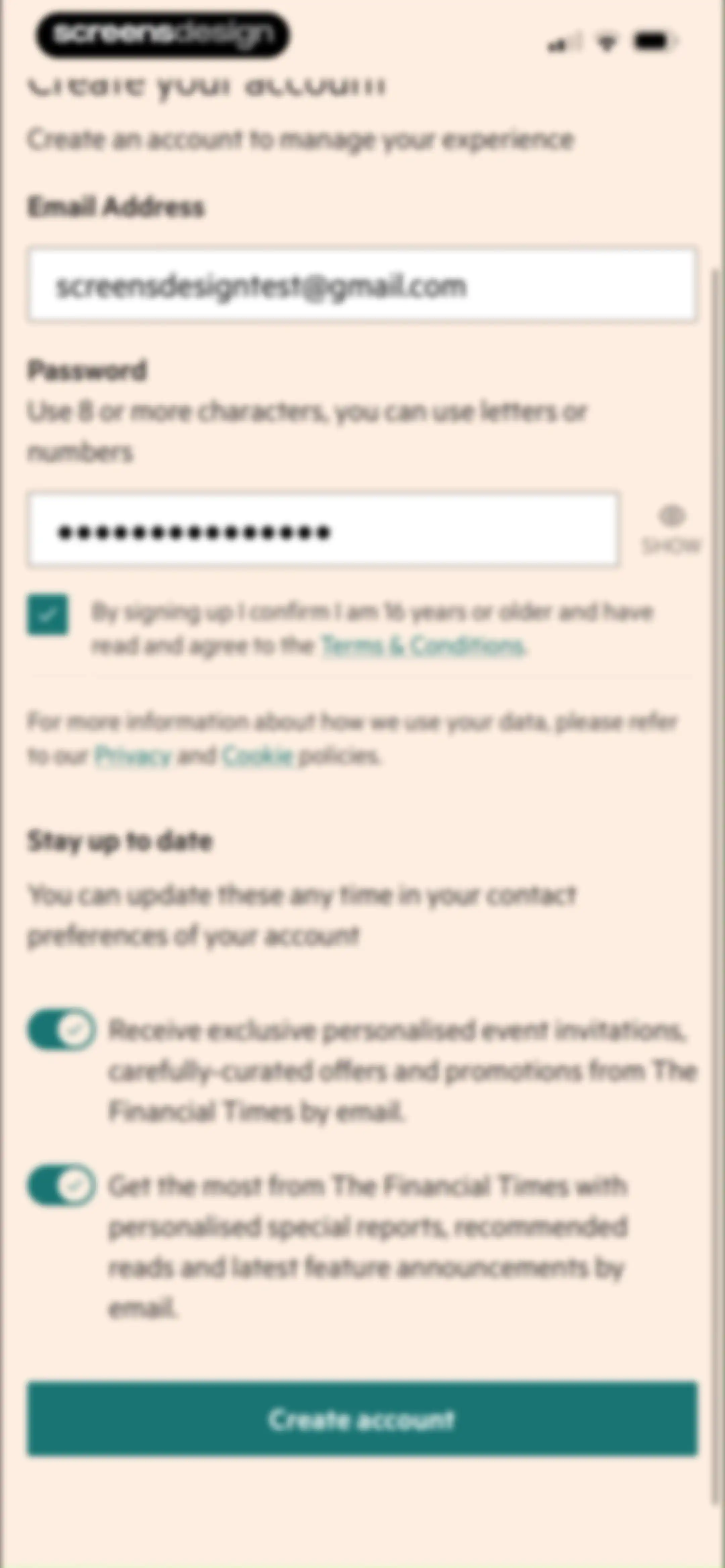 Financial Times: Business News screen 17
