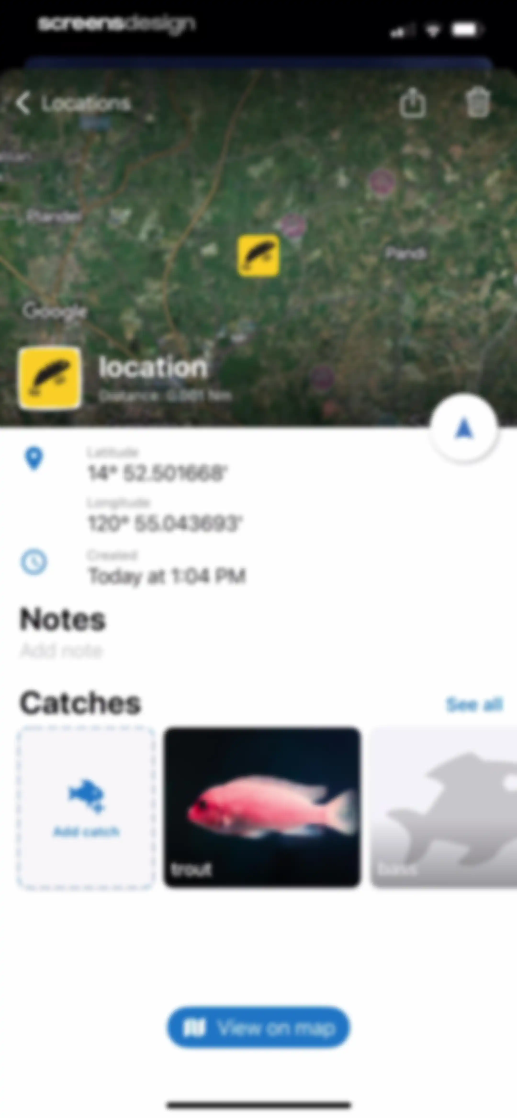 Fishing Points: Map & Forecast screen 72