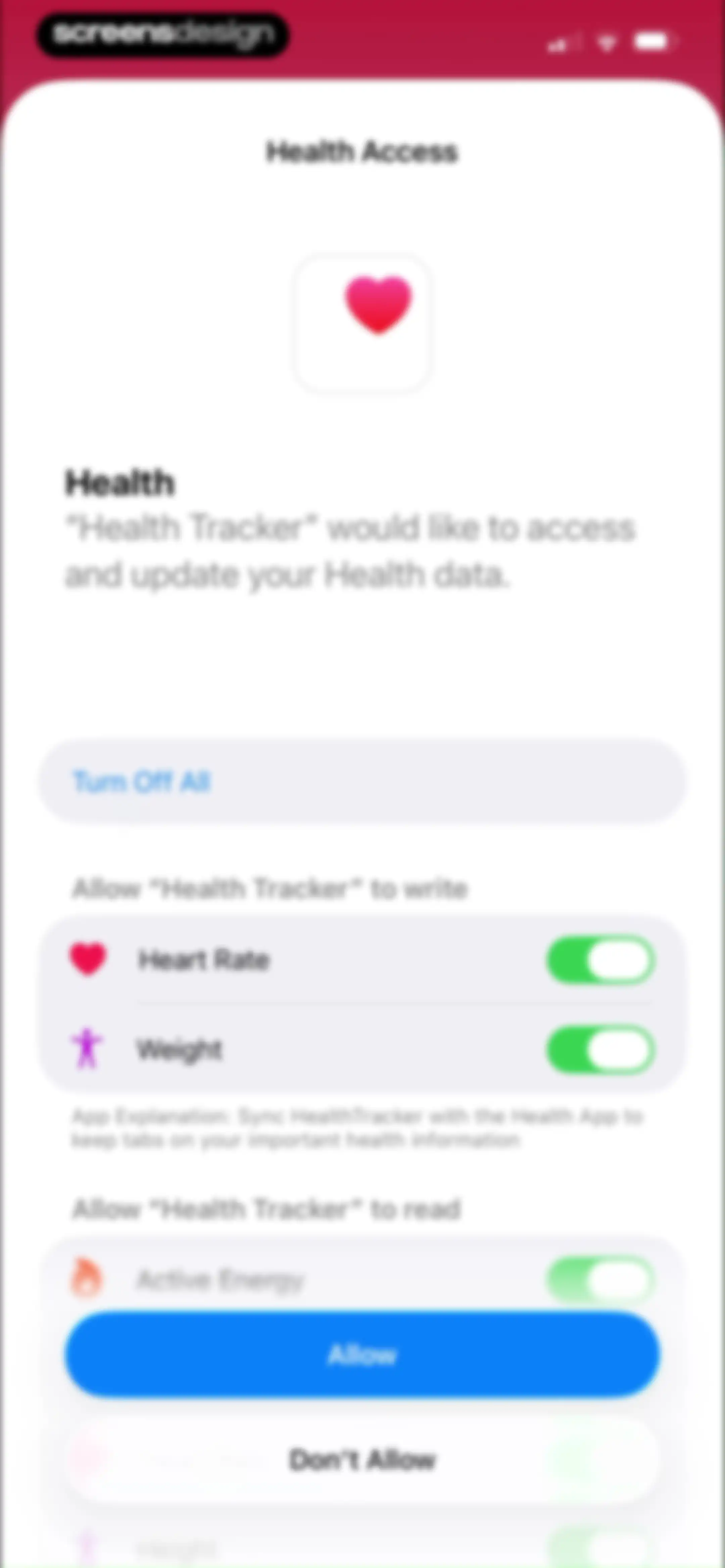Health Tracker- HeartRate & BP screen 23