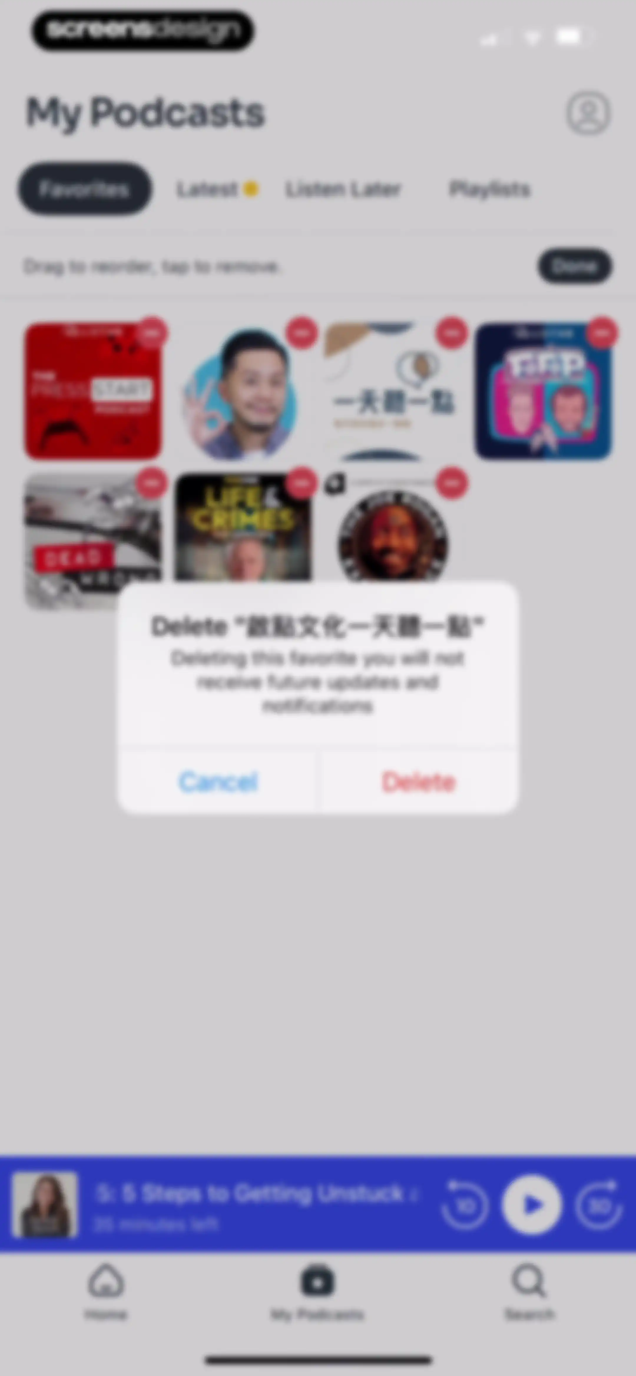 Podcast App screen 73