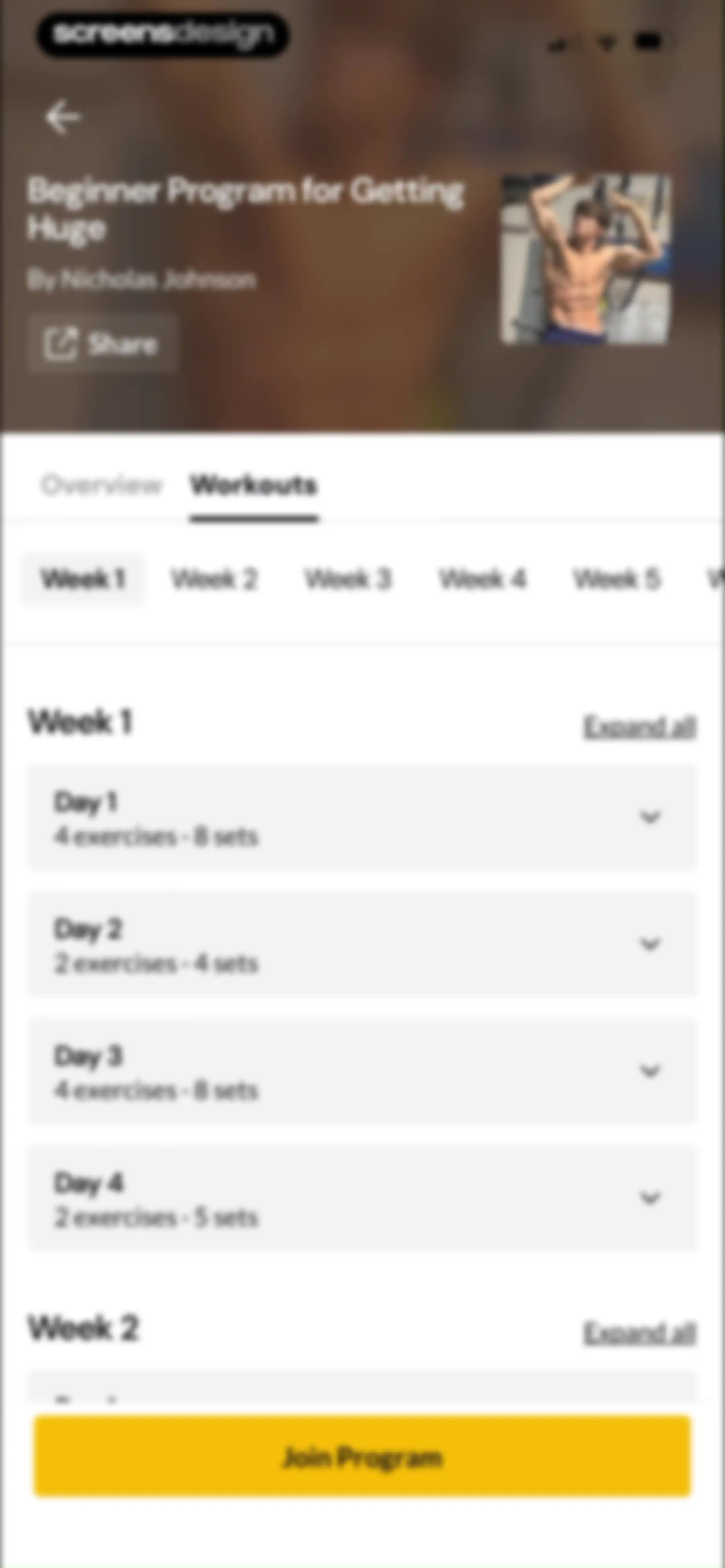 Boostcamp: Workout Programs screen 136