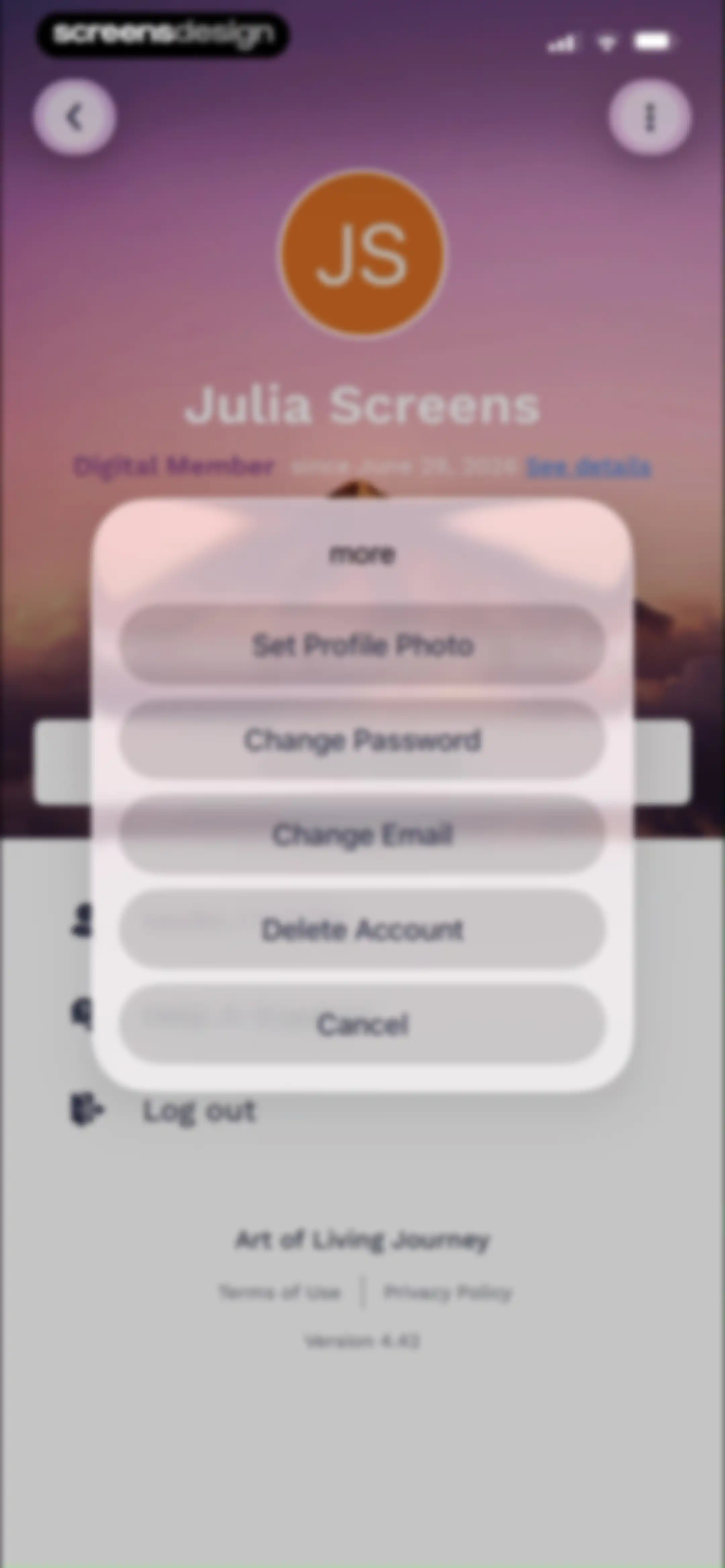 Art of Living Official App screen 81