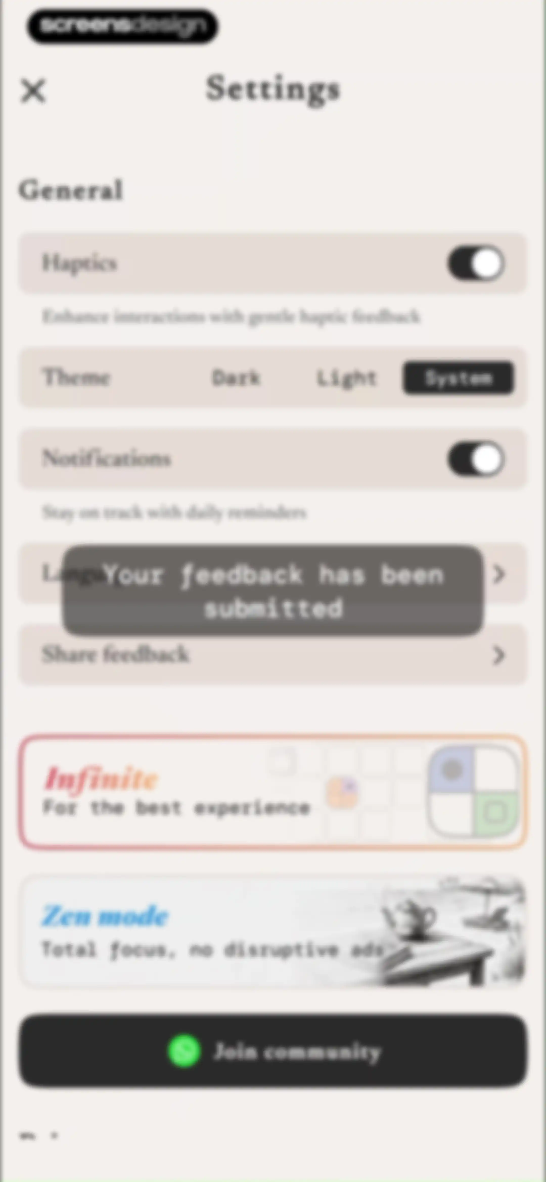 The Almanac screen 60