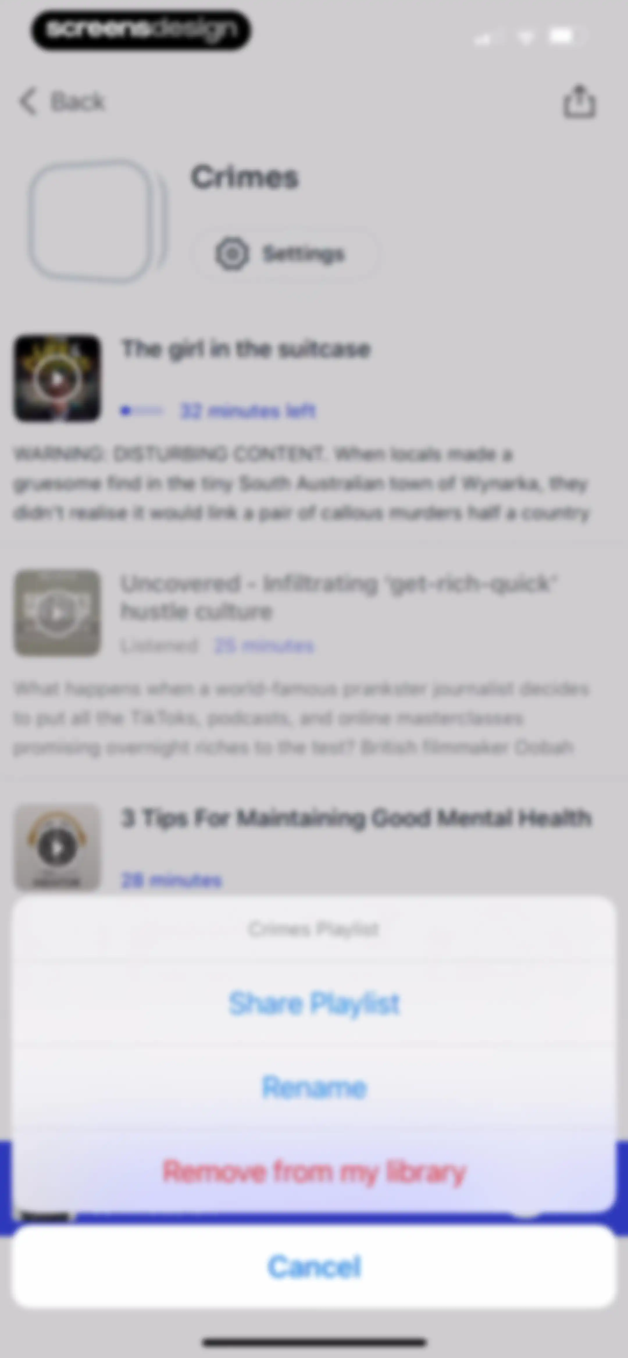 Podcast App screen 85