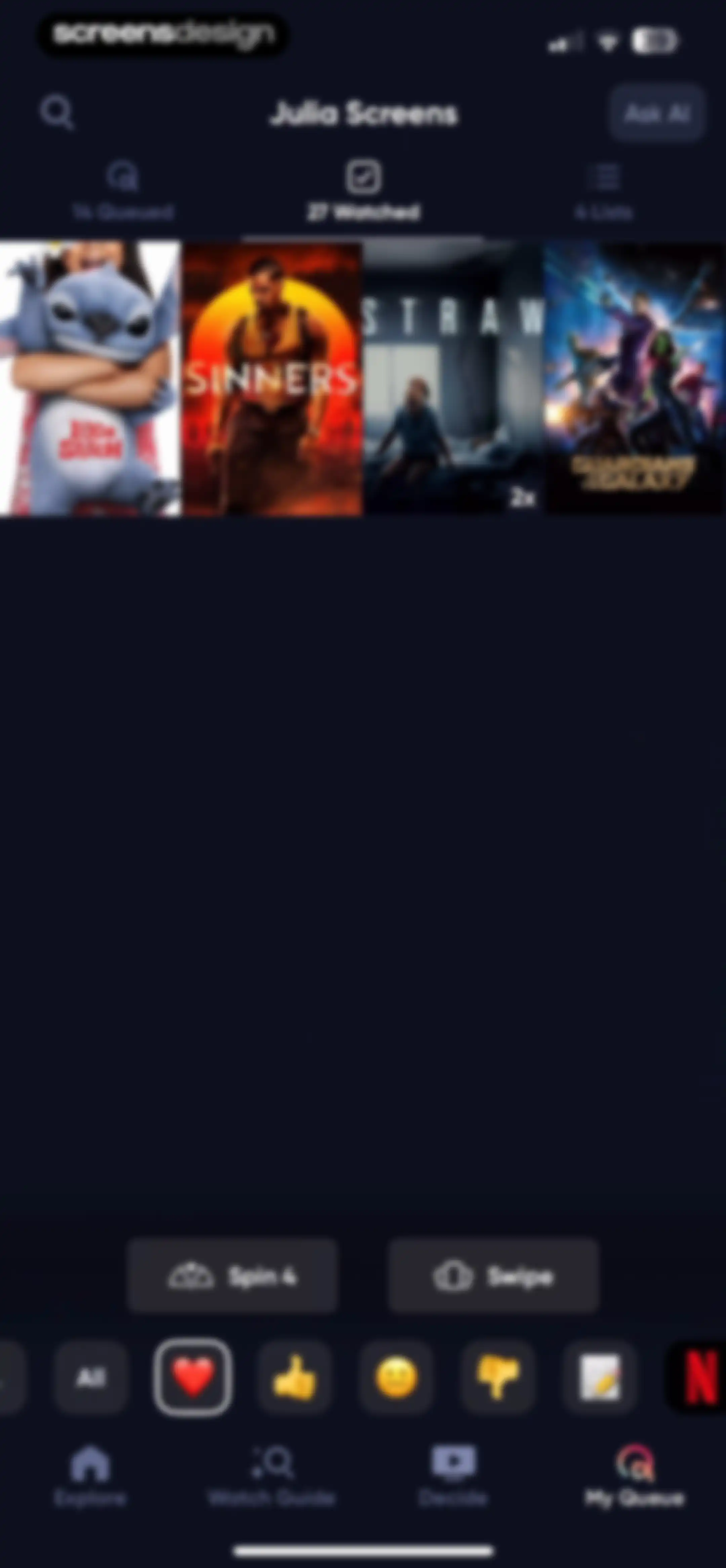 Queue - Find Movies & Shows screen 162