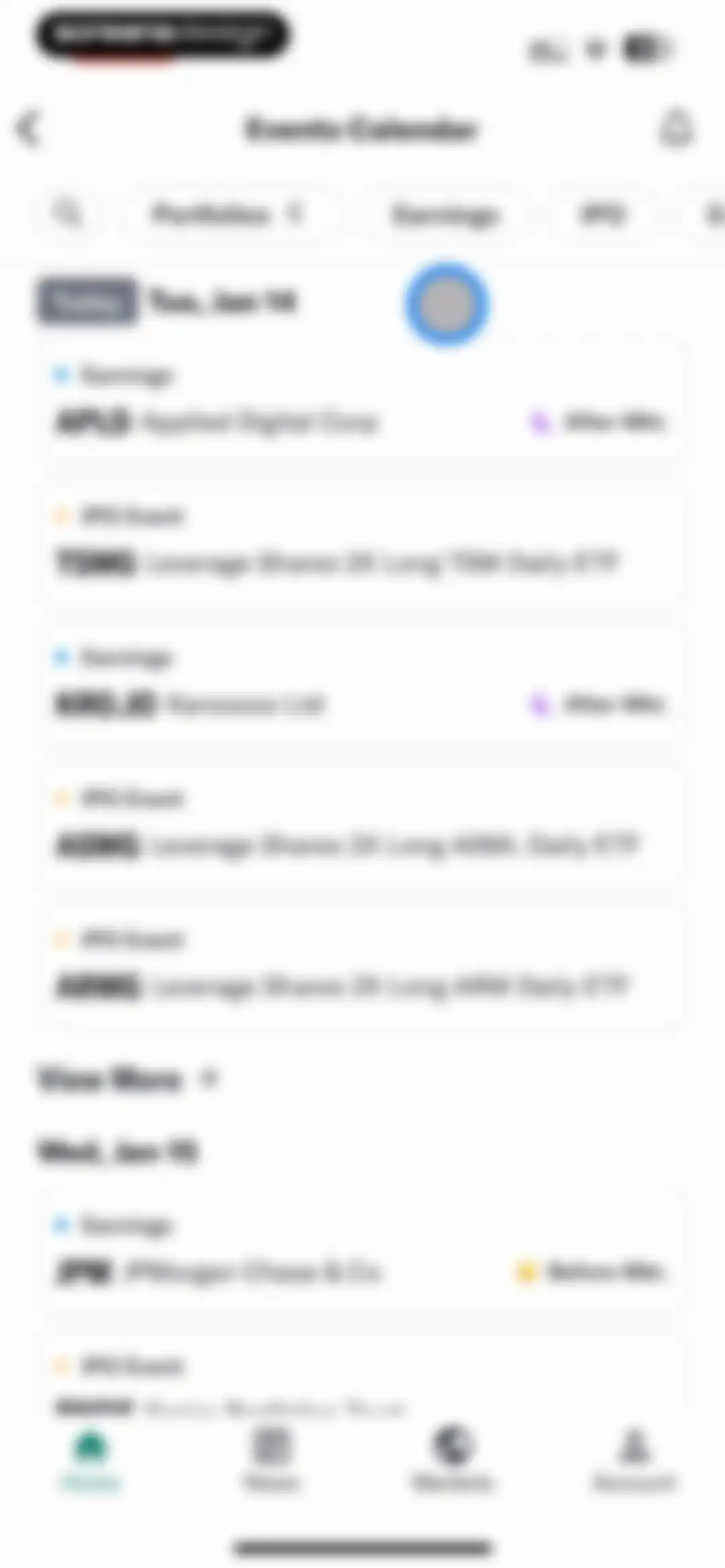 Yahoo Finance: Stocks, Markets screen 131