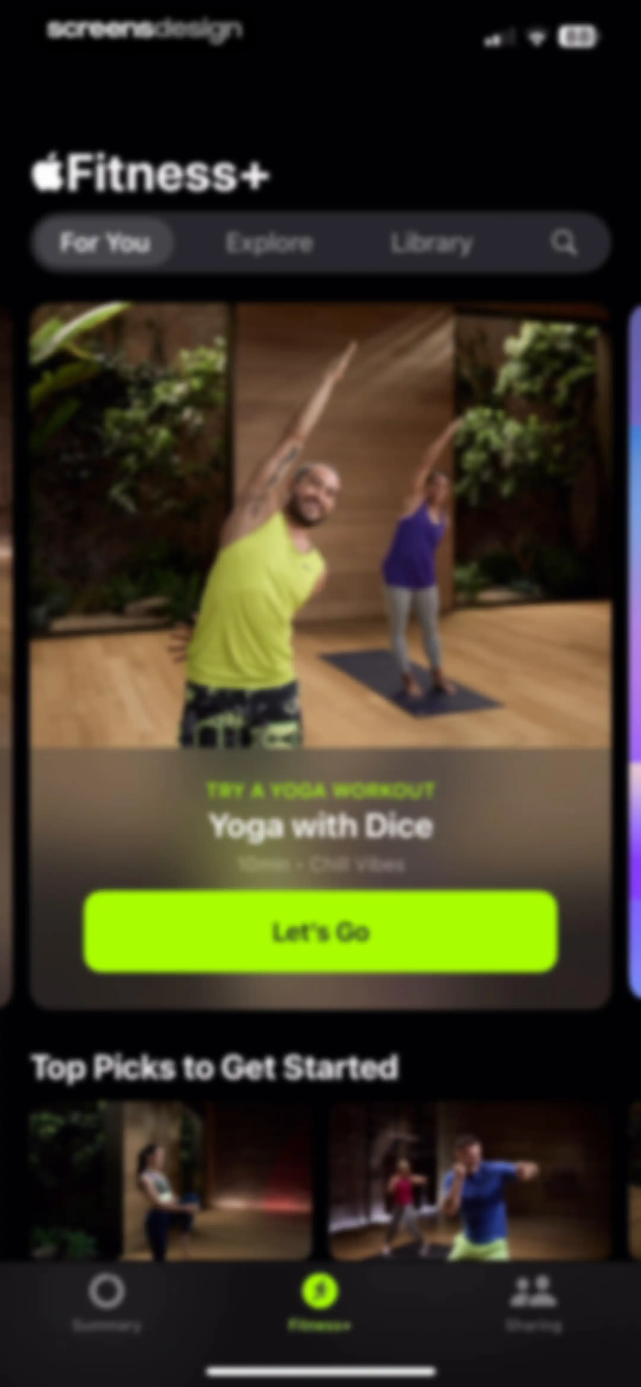 Apple Fitness screen 86