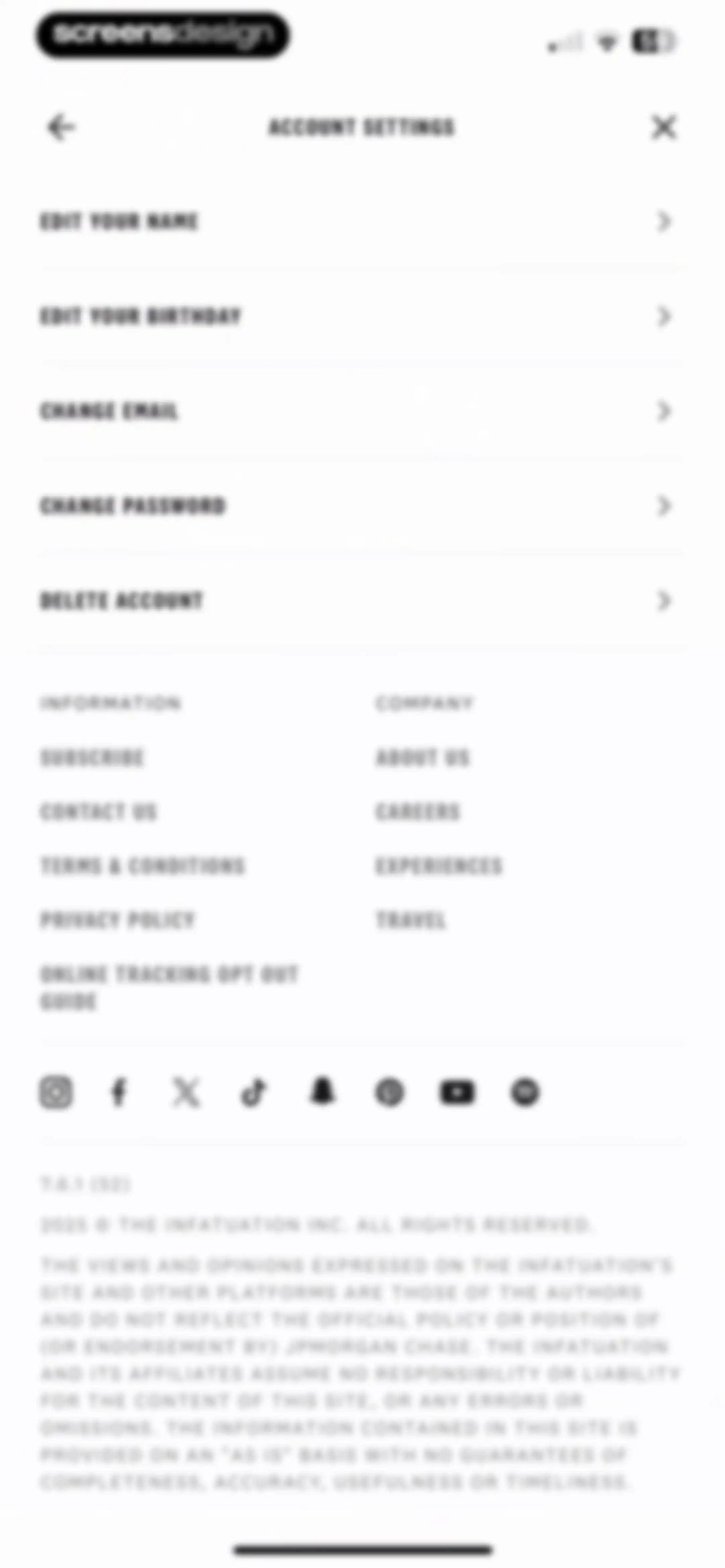 The Infatuation screen 109
