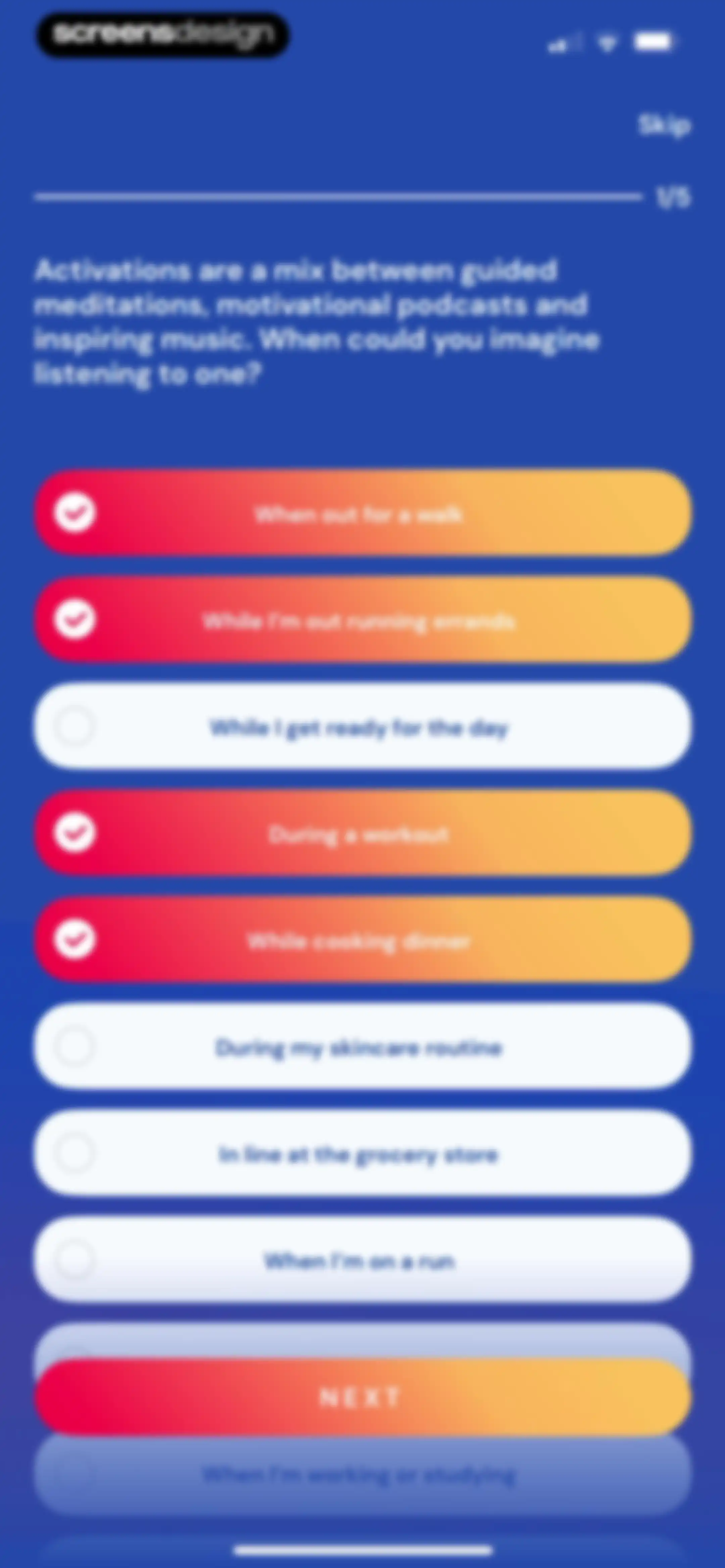 Activations: Daily Motivation screen 11