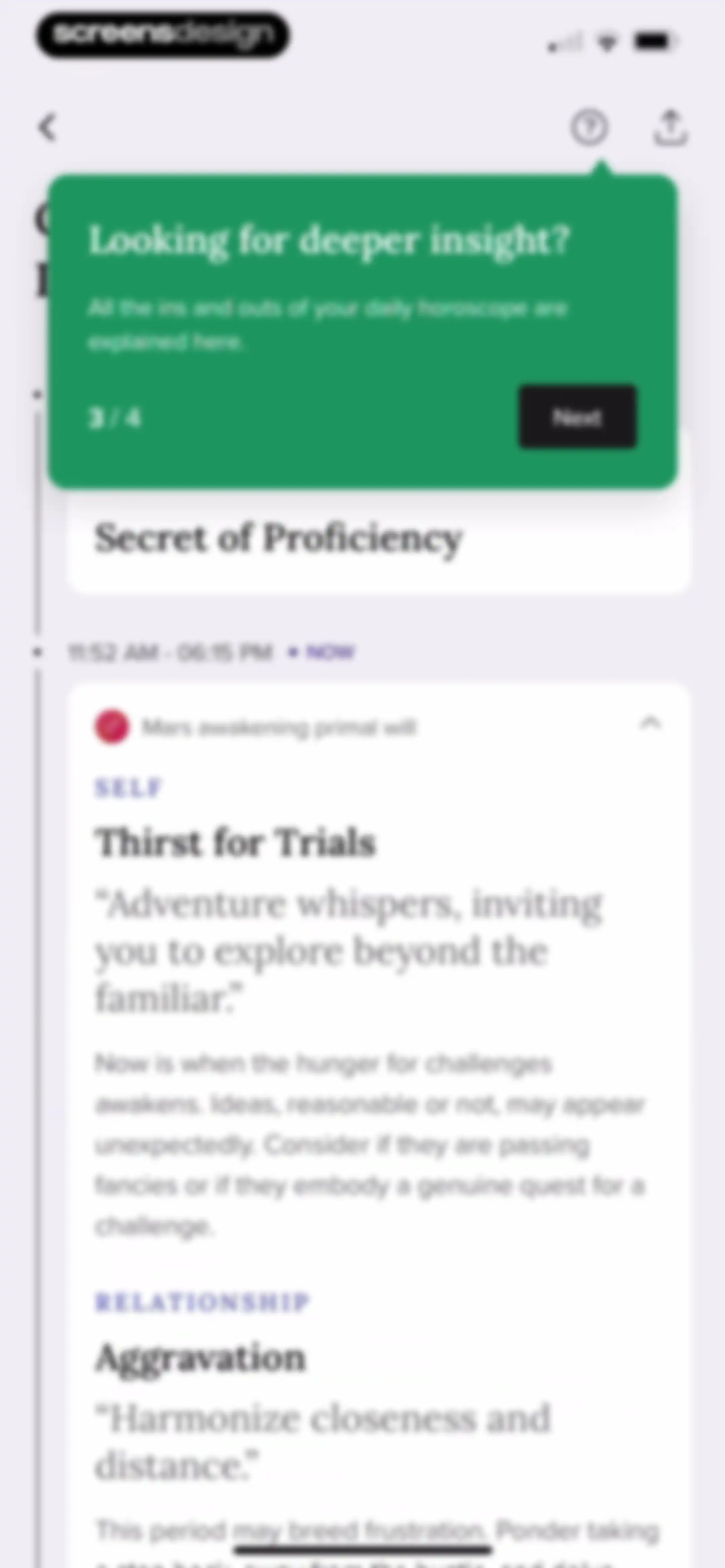 FORCETELLER: Daily Horoscope screen 52