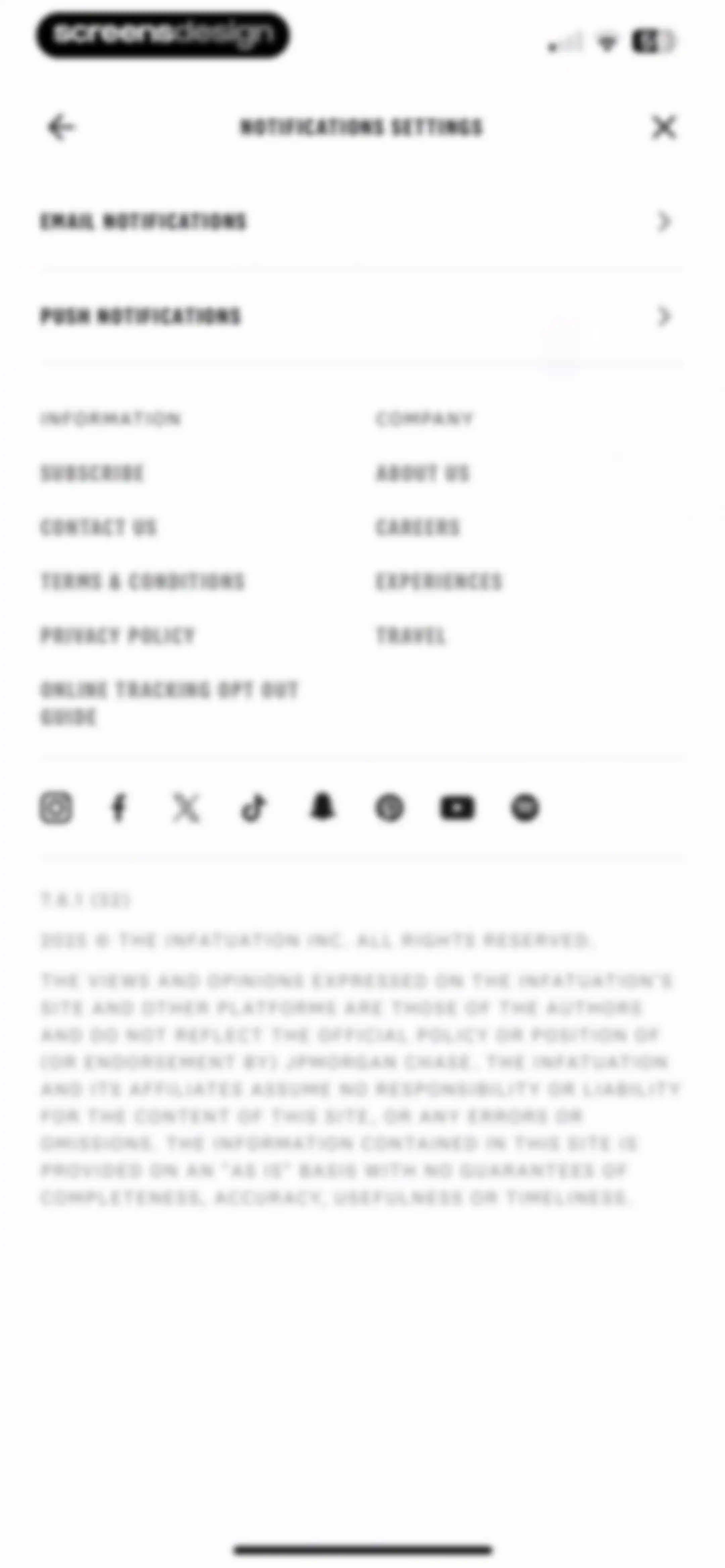 The Infatuation screen 105