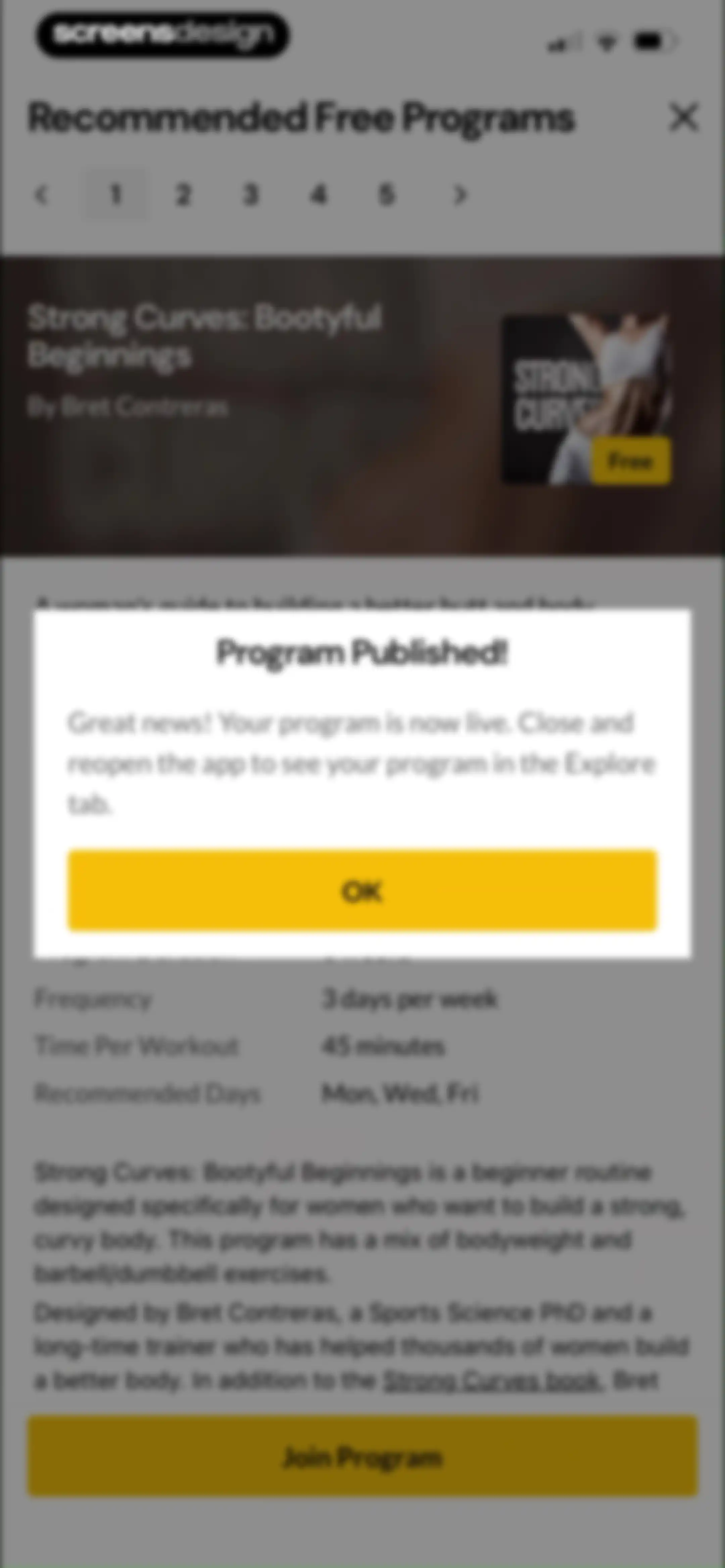 Boostcamp: Workout Programs screen 101