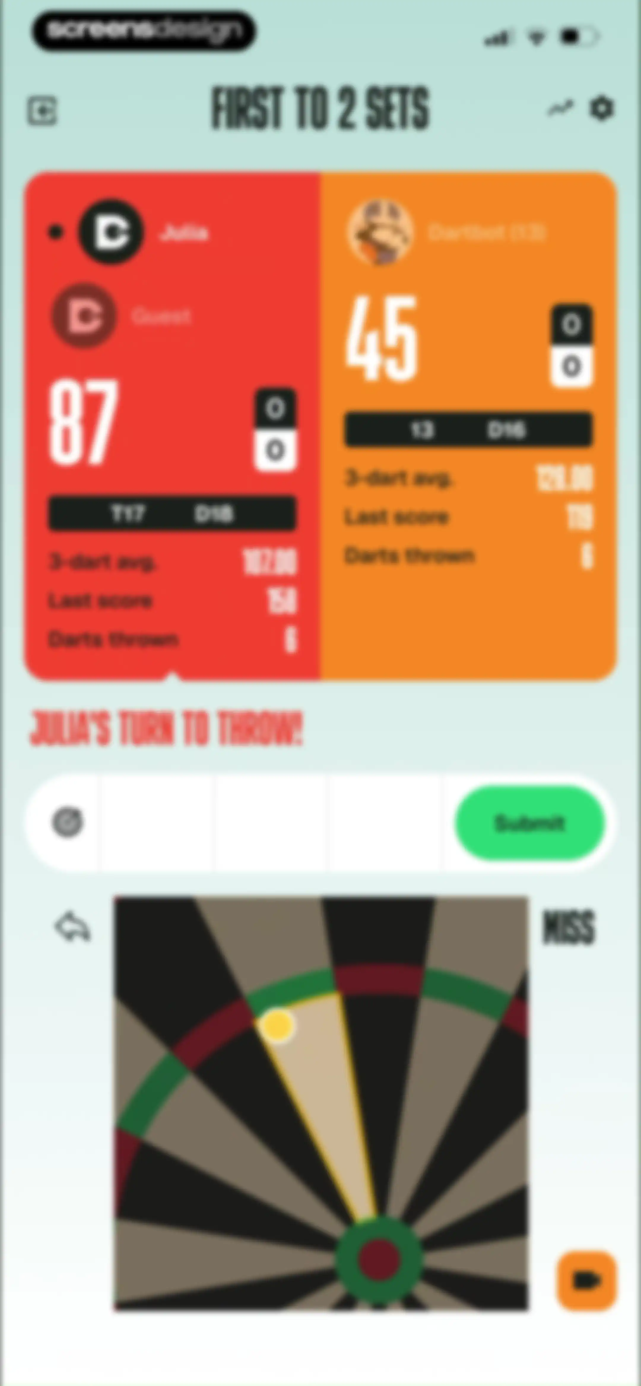 DartCounter screen 30