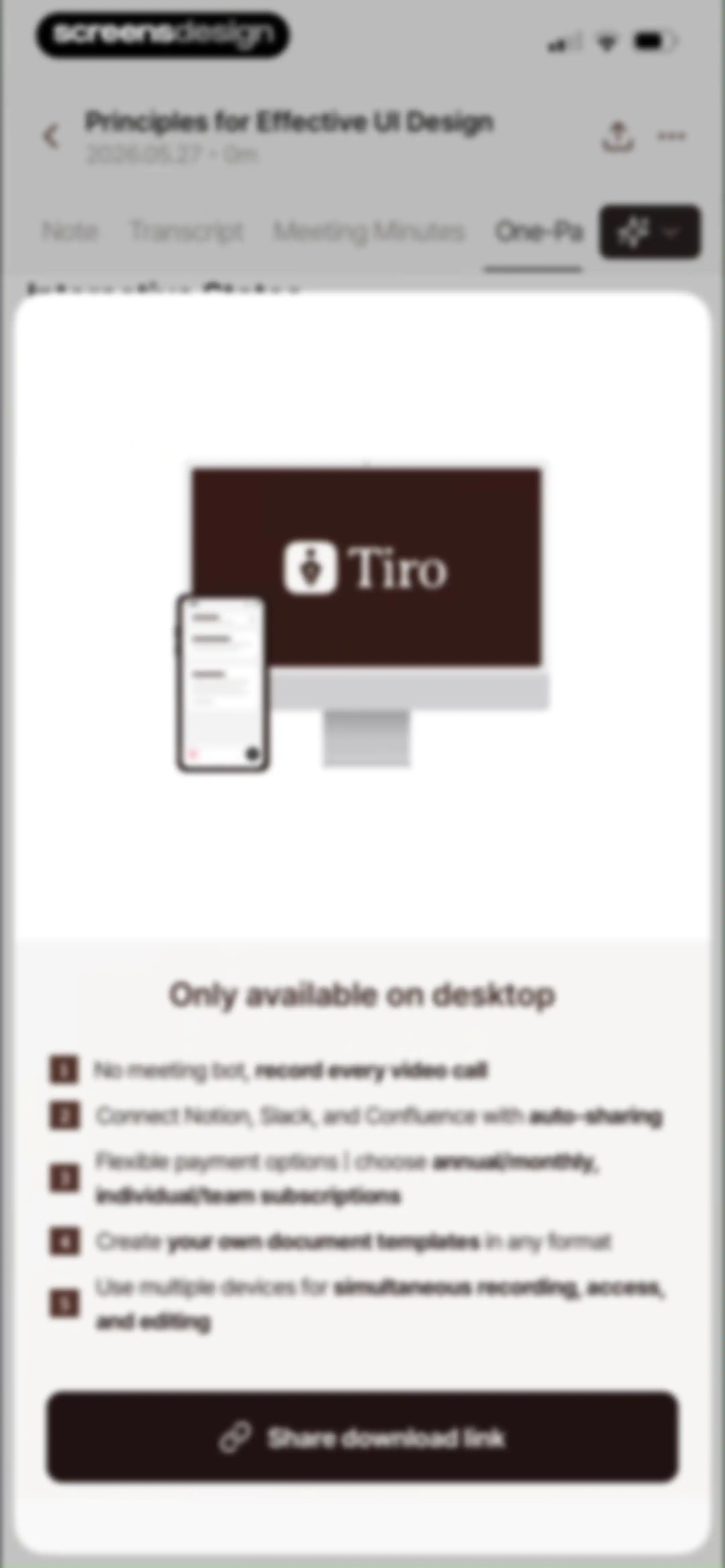 Tiro - AI Meeting Notes screen 38