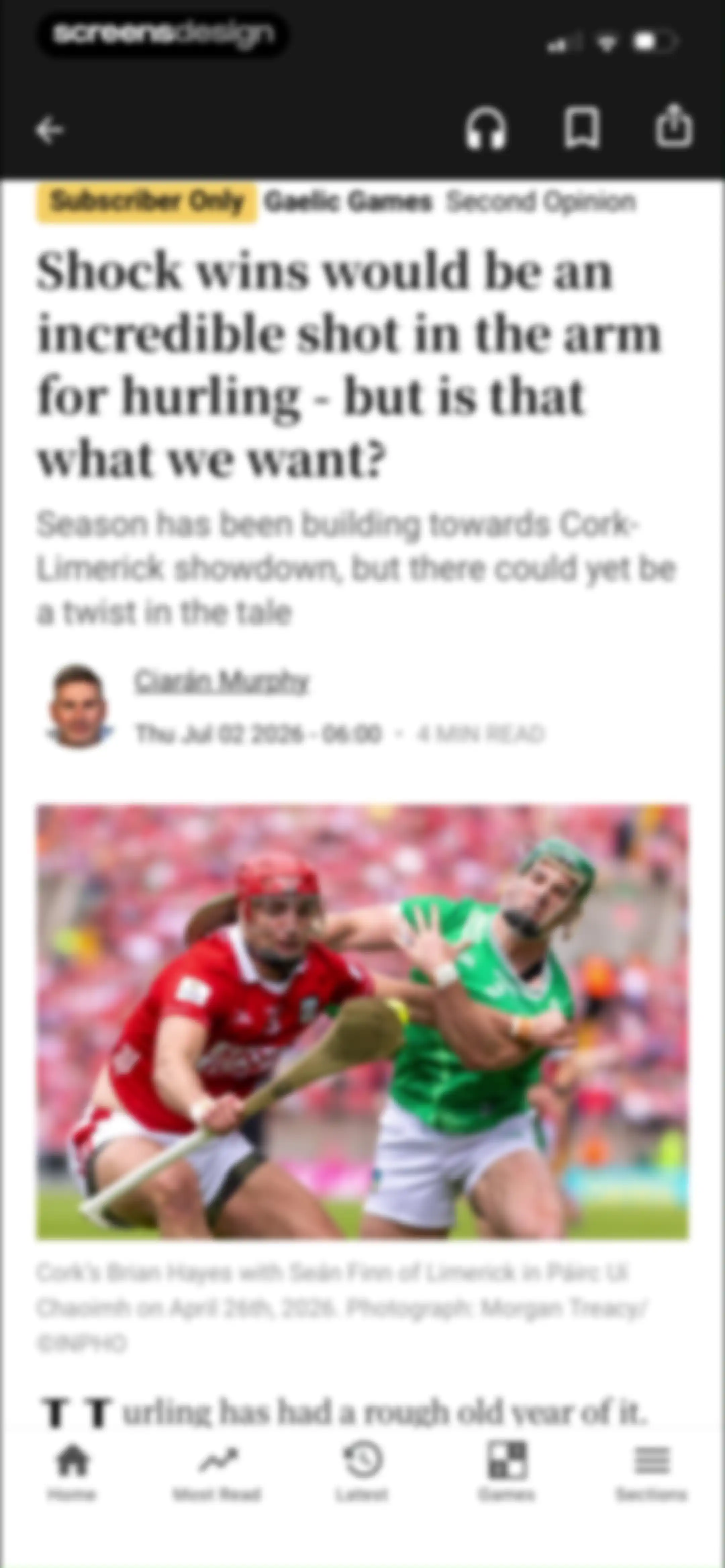 The Irish Times screen 40