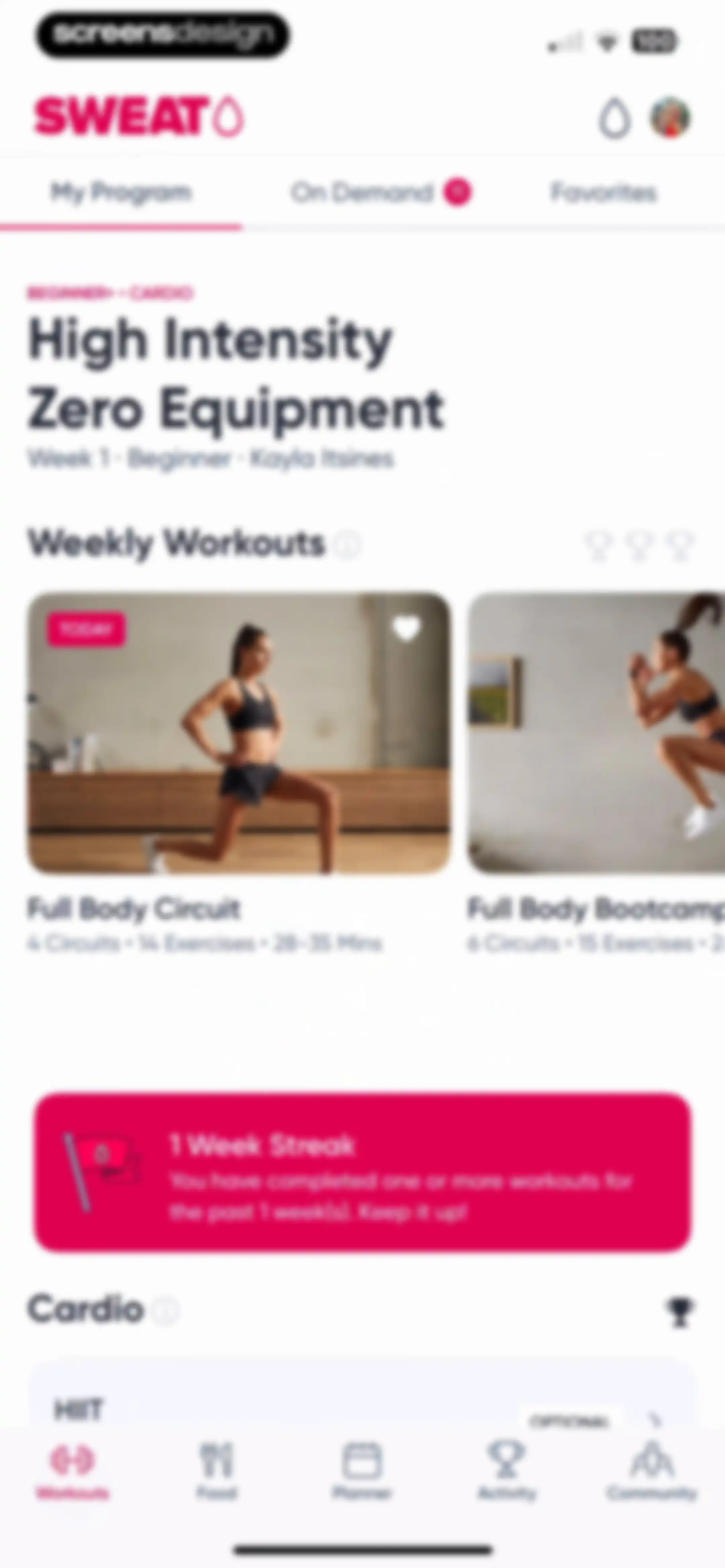 Sweat: Fitness App For Women screen 169