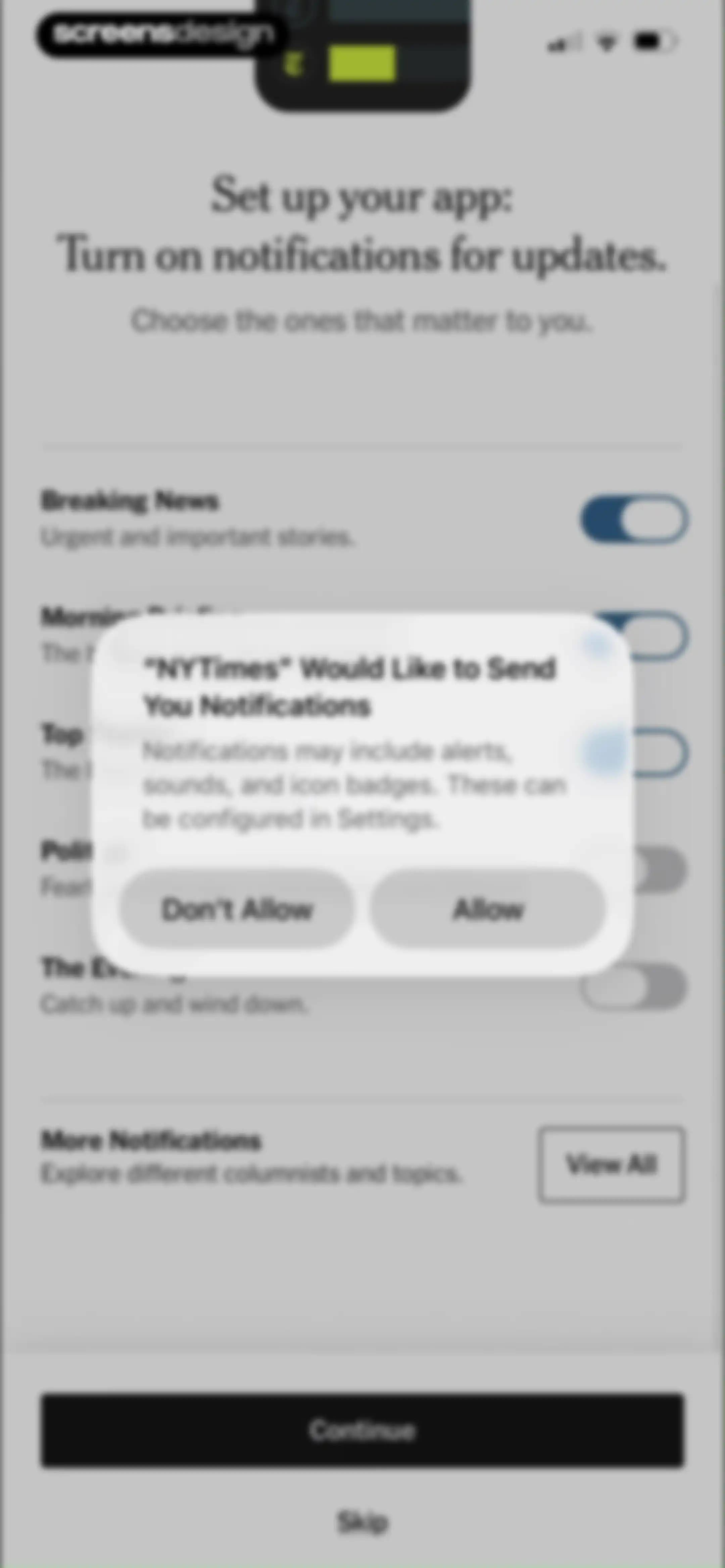 NYTimes: US and Global News screen 9