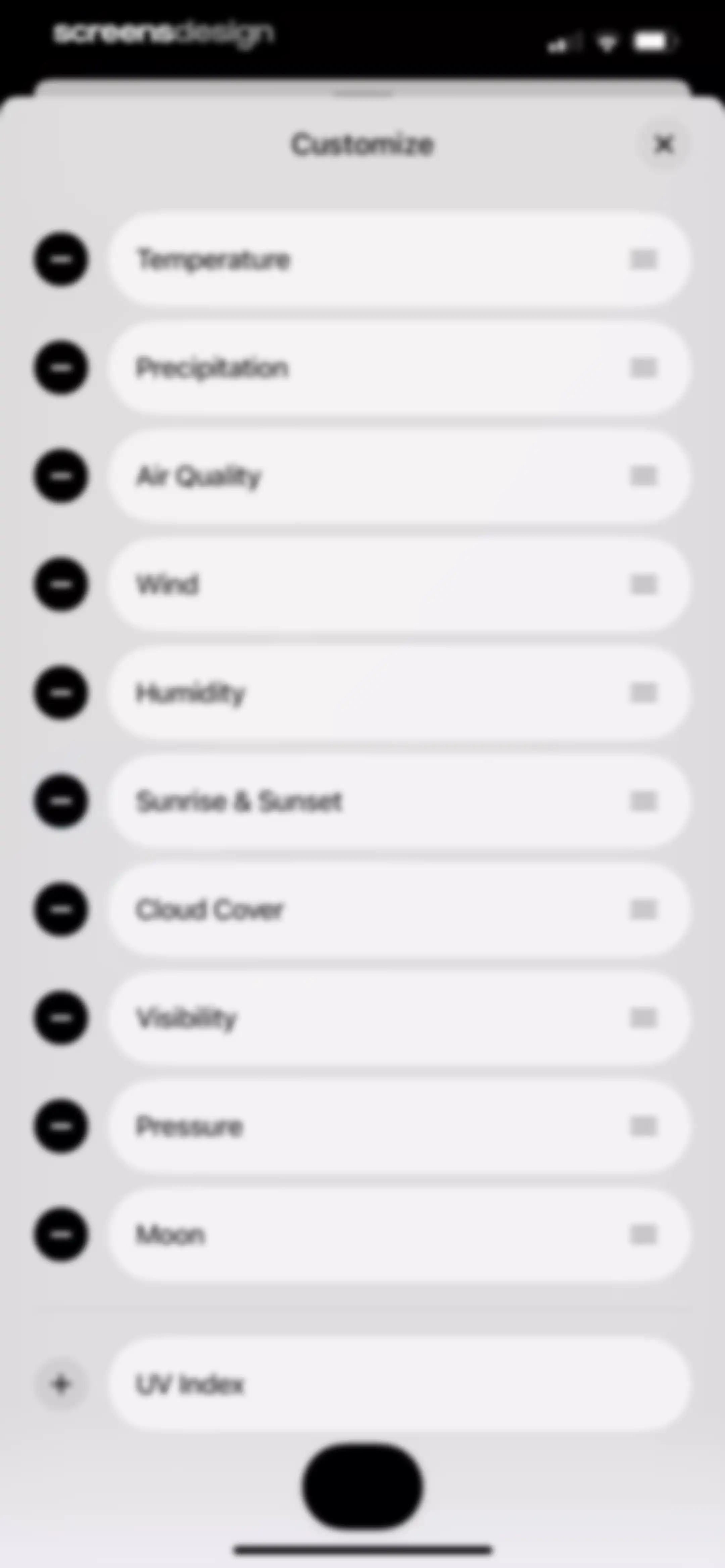 Element: Weather Radar screen 70