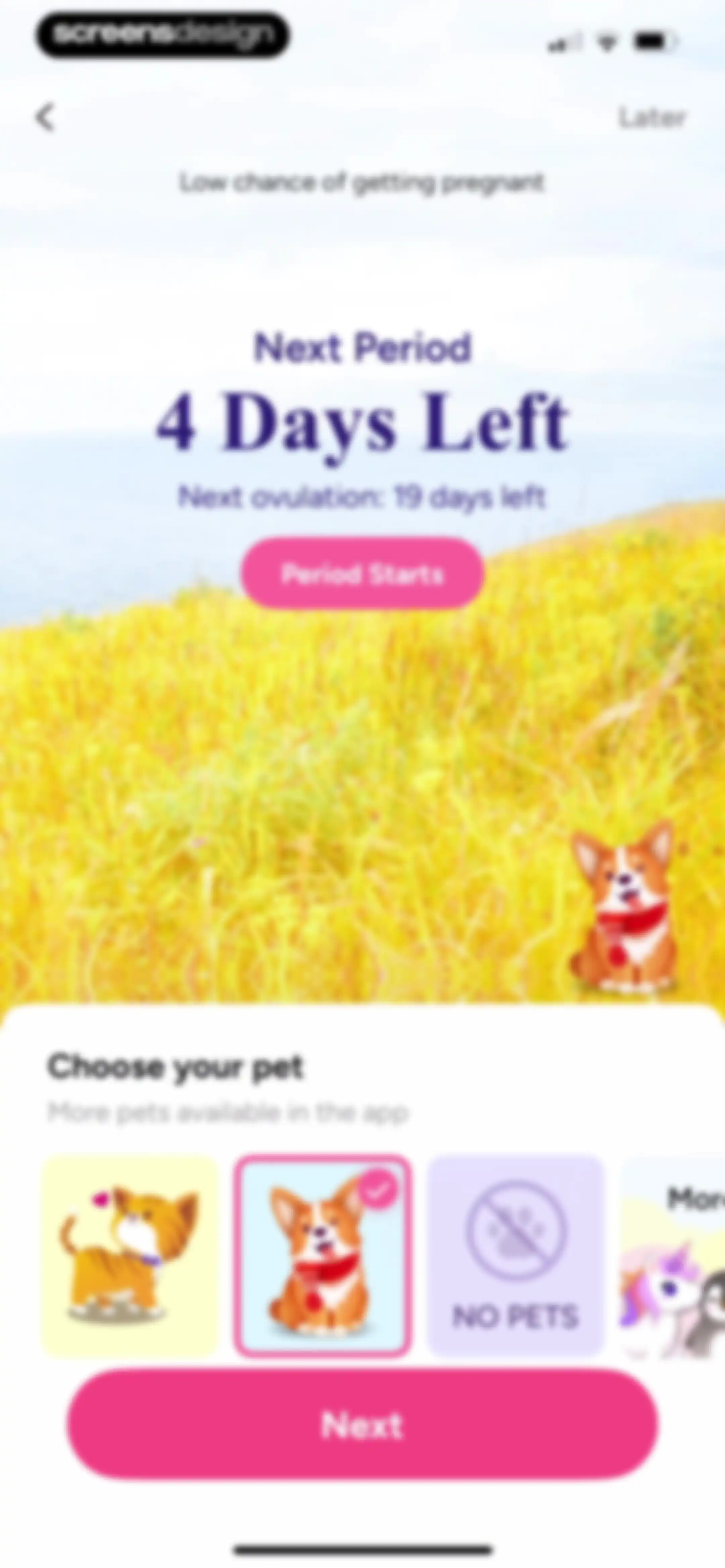 Period Tracker Period Calendar screen 28