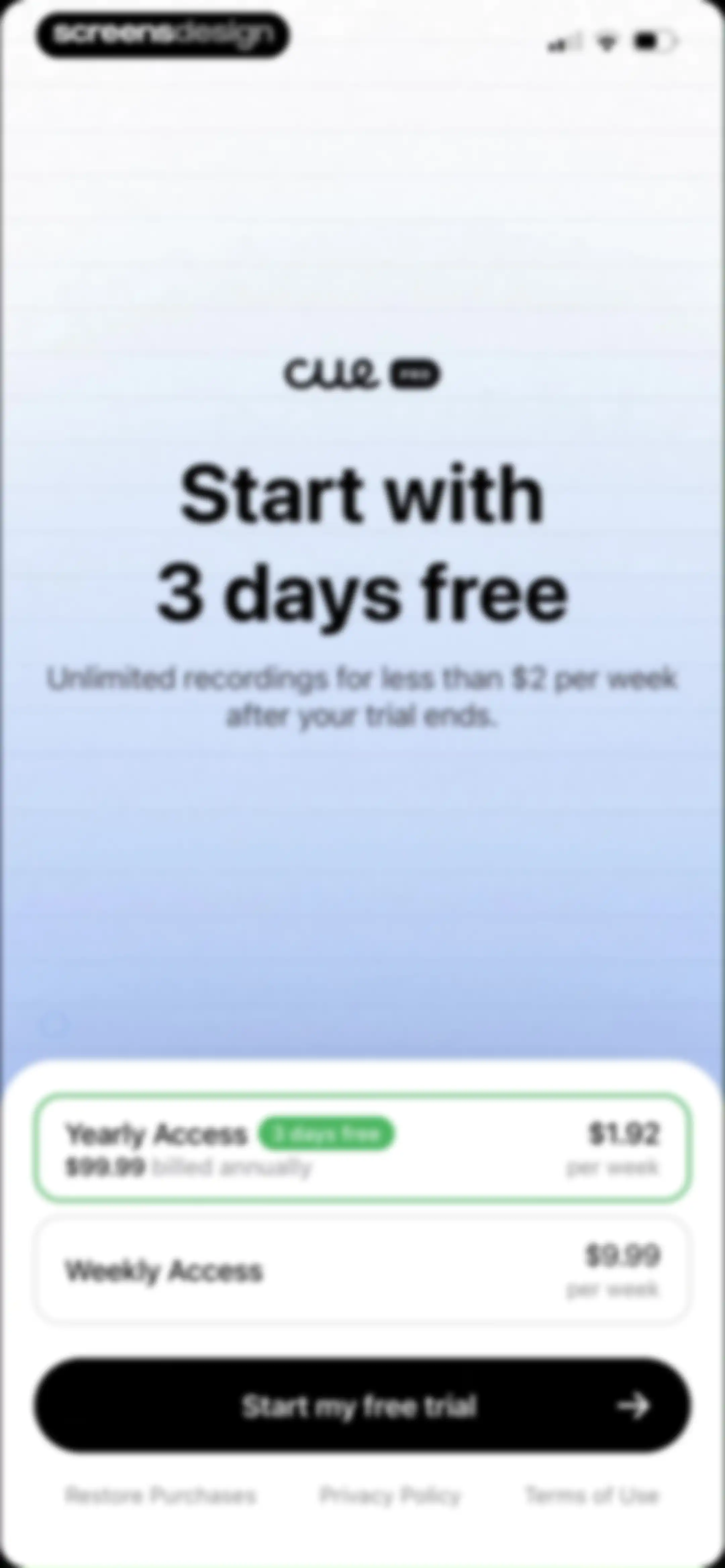 Cue: AI Note Taker & Recorder screen 28