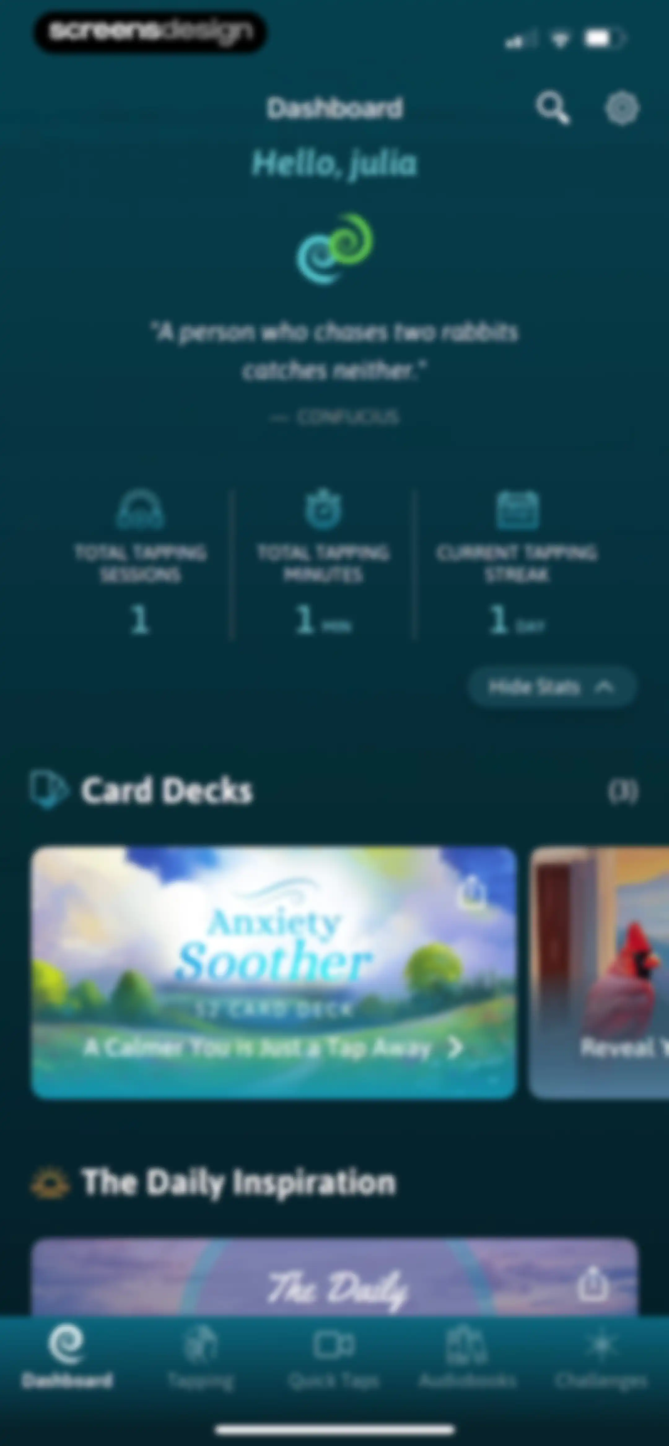 The Tapping Solution screen 36
