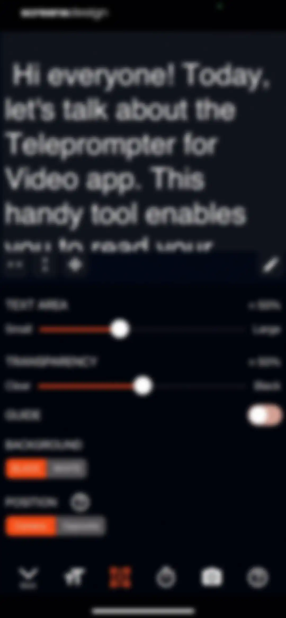 Teleprompter for Video screen 88