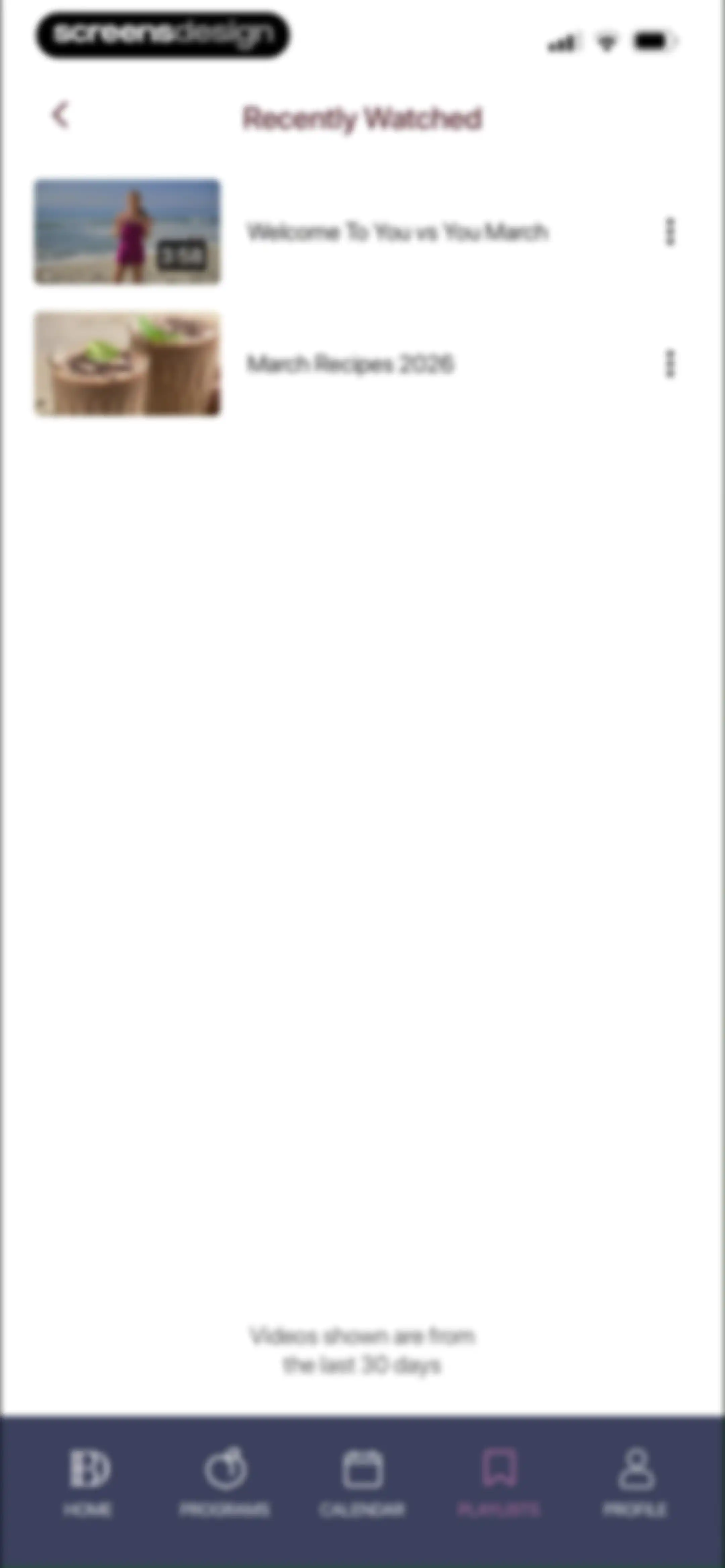 Barre Definition screen 95