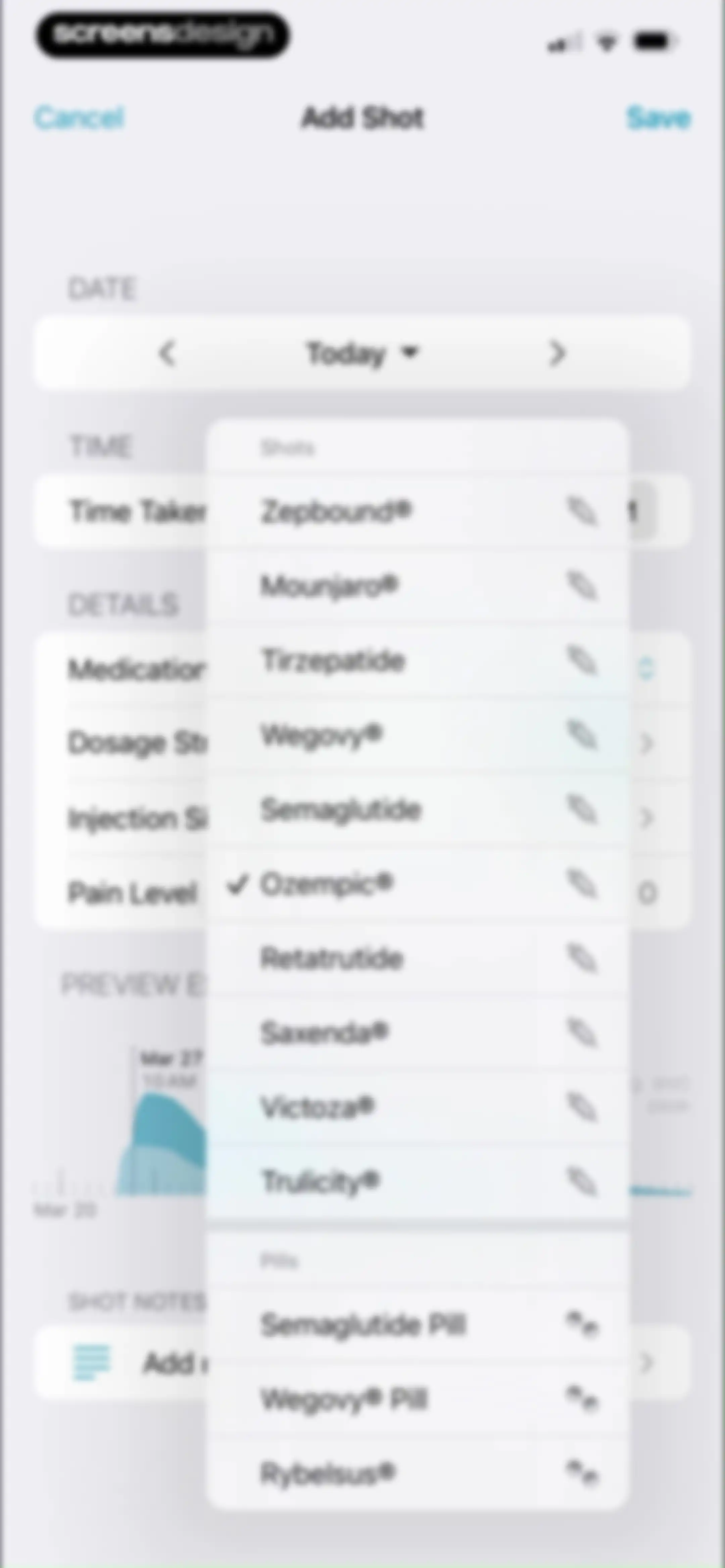 Shotsy GLP-1 Tracker screen 52