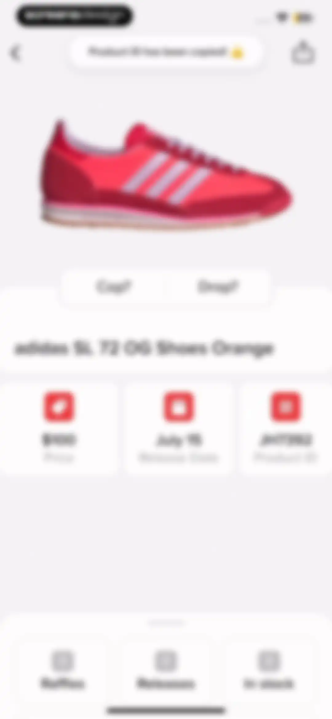 Sneakers Drops: Release＋Raffle screen 14
