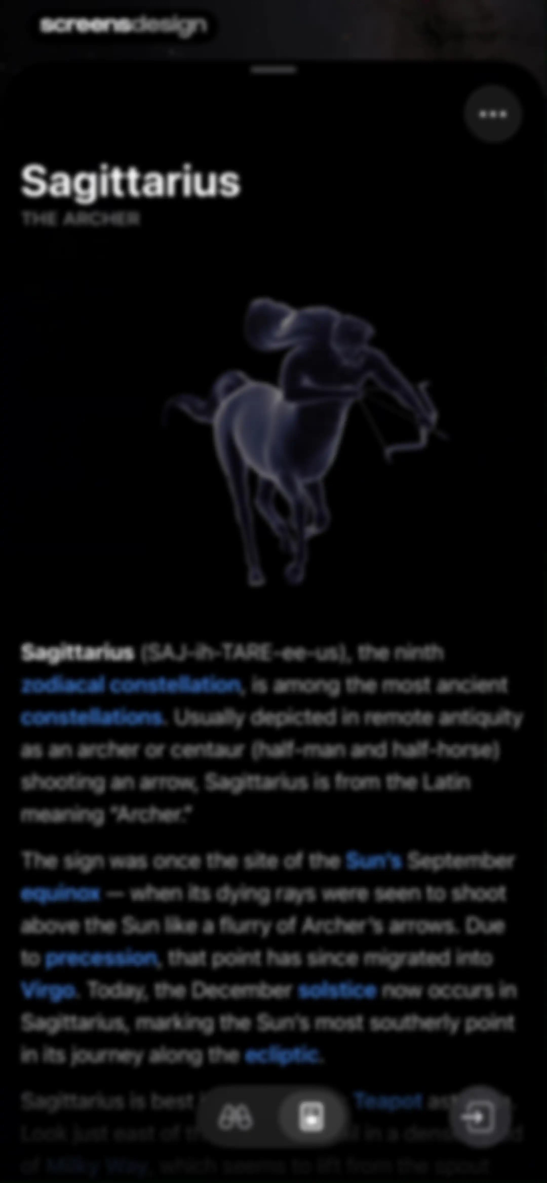 Sky Guide screen 34